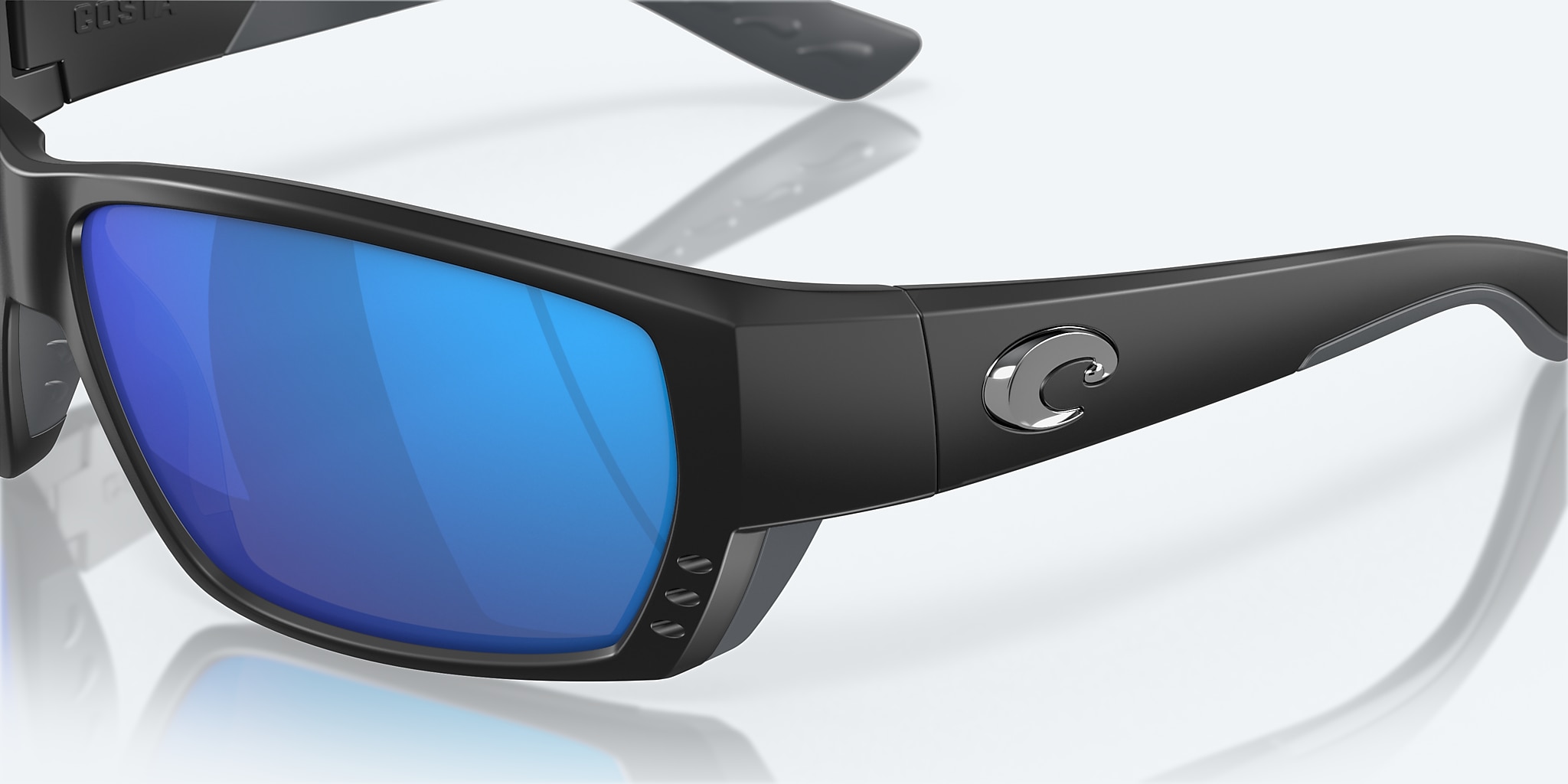 Sunglasses Costa Tuna Alley XL (62-11) with Blue Mirror lens and Matte Black frame Image 6 of 7 Sunglasses Costa Tuna Alley XL (62-11) with Blue Mirror lens and Matte Black frame Image 6 of 7