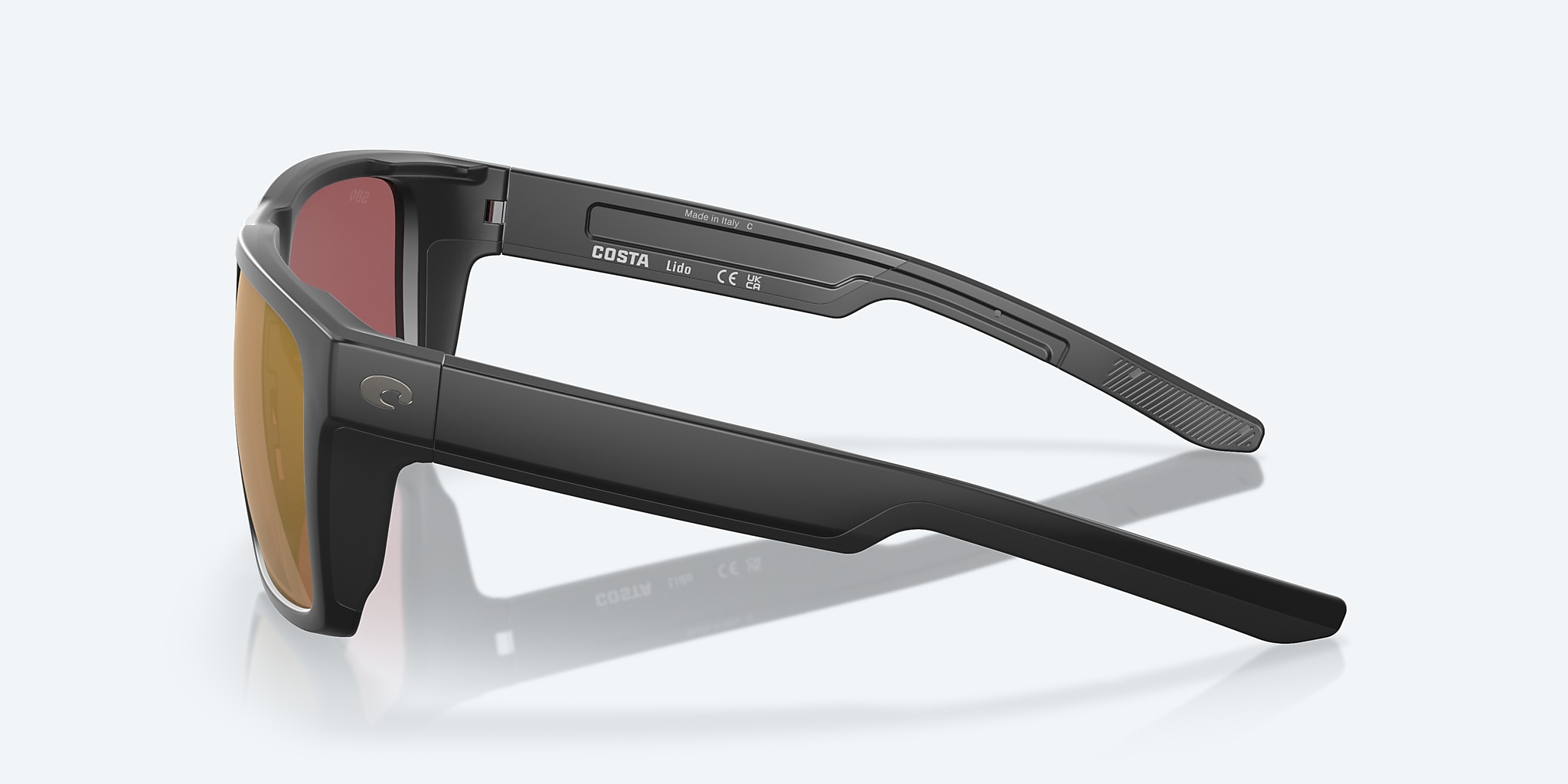 Sunglasses Costa Lido XL (57-16) with Gold Mirror lens and Matte Black frame Image 3 of 7 Sunglasses Costa Lido XL (57-16) with Gold Mirror lens and Matte Black frame Image 3 of 7