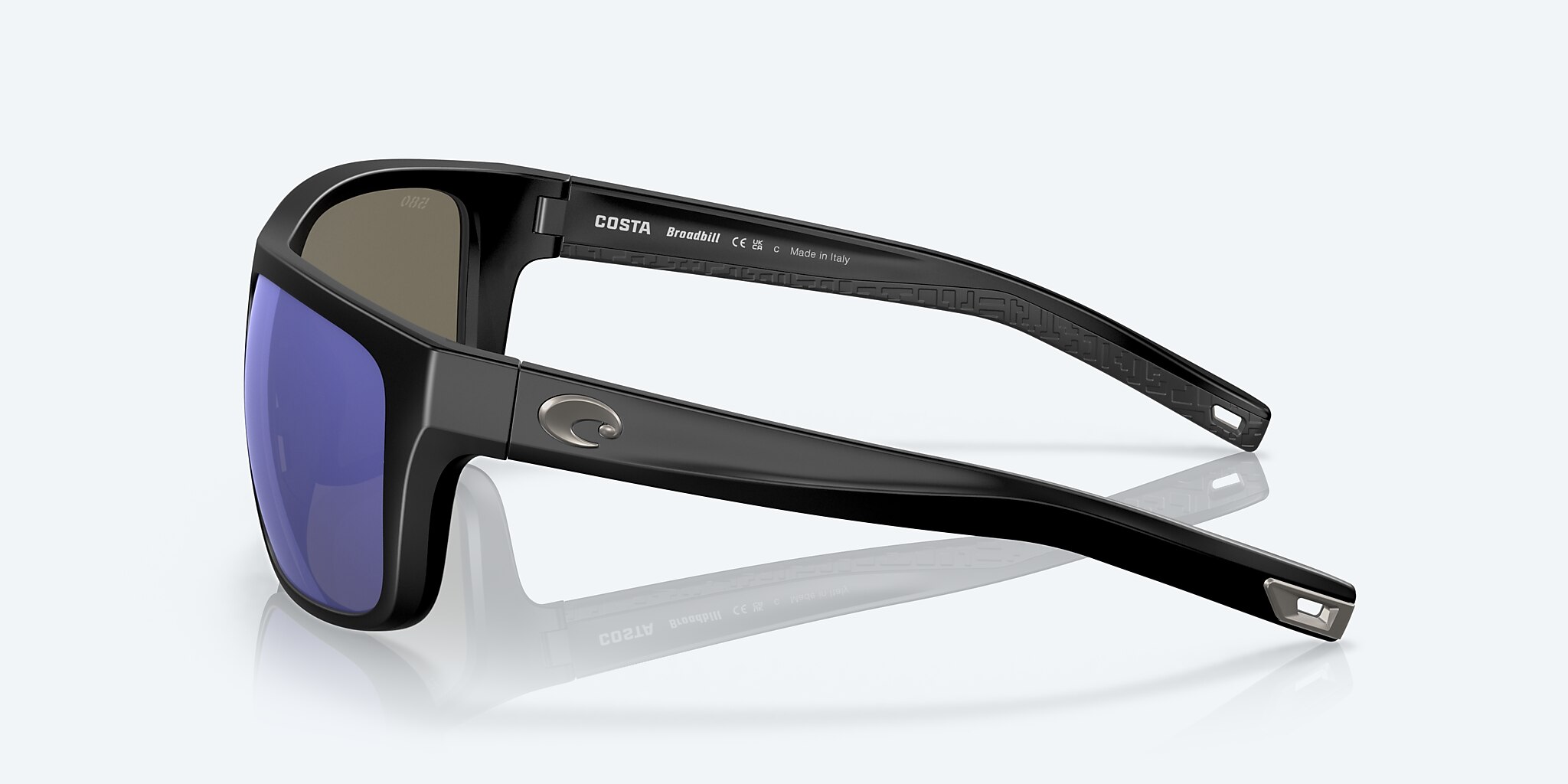 Sunglasses Costa Broadbill L (60-16) with Blue Mirror lens and Matte Black frame Image 3 of 7