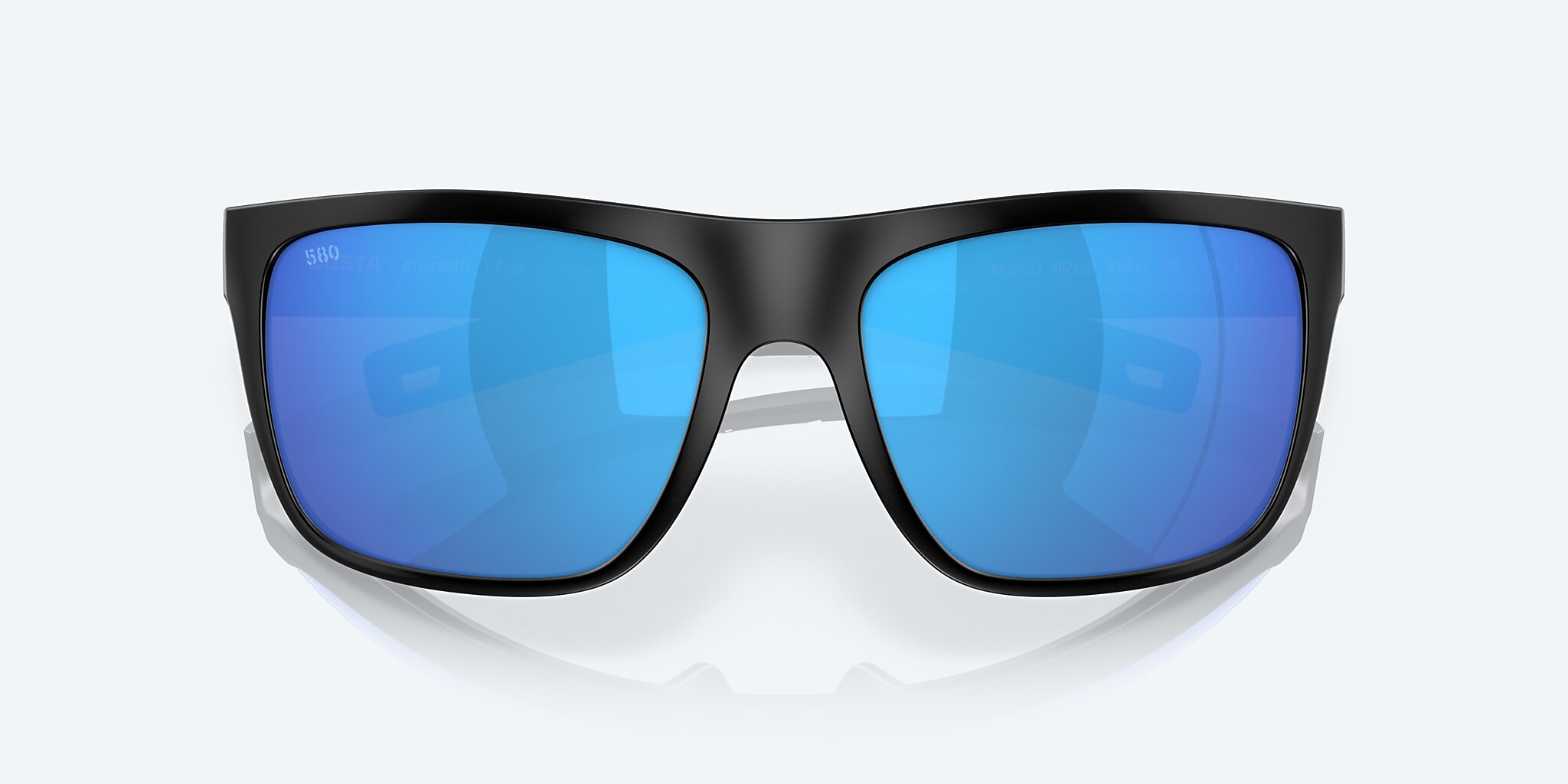 Sunglasses Costa Broadbill L (60-16) with Blue Mirror lens and Matte Black frame Image 5 of 7
