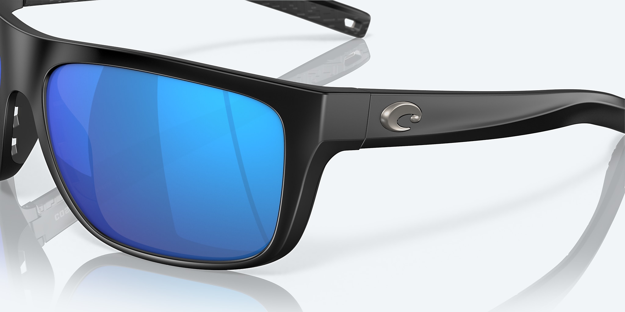 Sunglasses Costa Broadbill L (60-16) with Blue Mirror lens and Matte Black frame Image 6 of 7