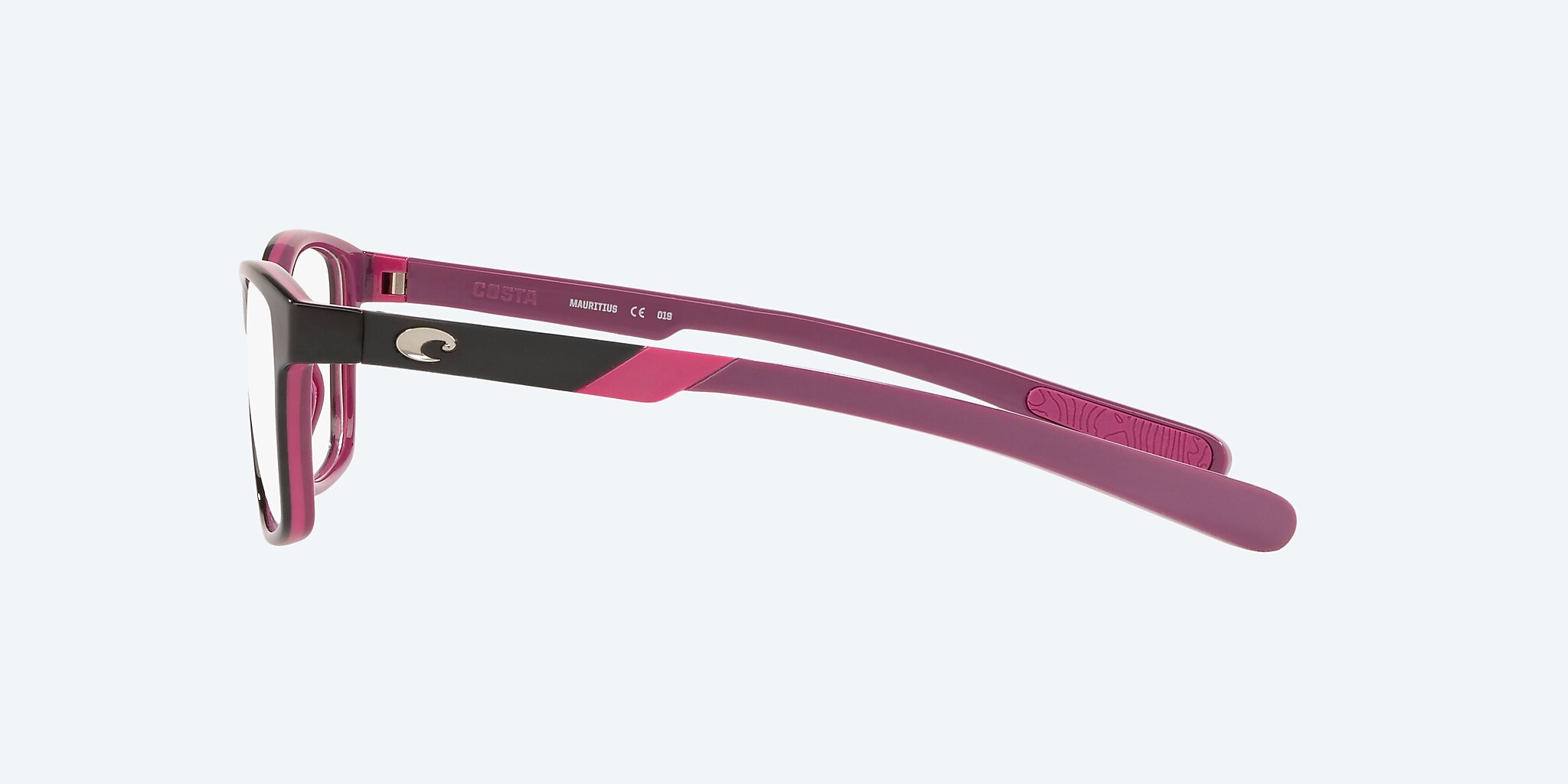 Eyeglasses Costa Ocean Ridge 110 XXS (50-15) with DEMO LENS lens and Shiny Black / Pink / Purple frame Image 3 of 4