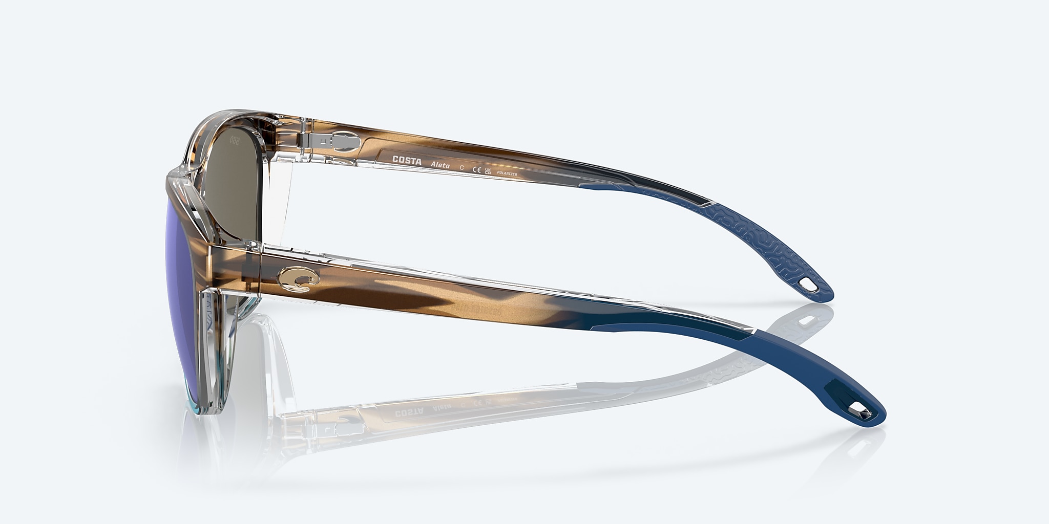 Sunglasses Costa Aleta L (54-19) with Blue Mirror lens and Wahoo frame Image 3 of 7 Sunglasses Costa Aleta L (54-19) with Blue Mirror lens and Wahoo frame Image 3 of 7