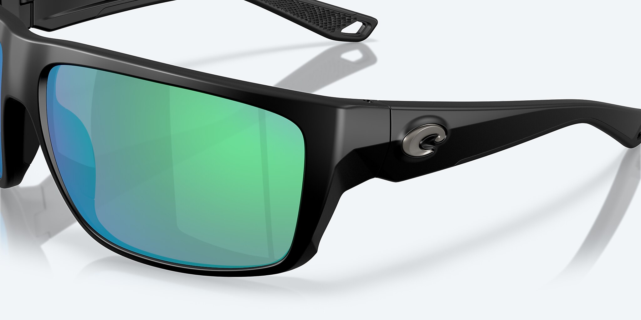 Sunglasses Costa Fly Line L (64-13) with Green Mirror lens and Matte Black frame Image 6 of 7