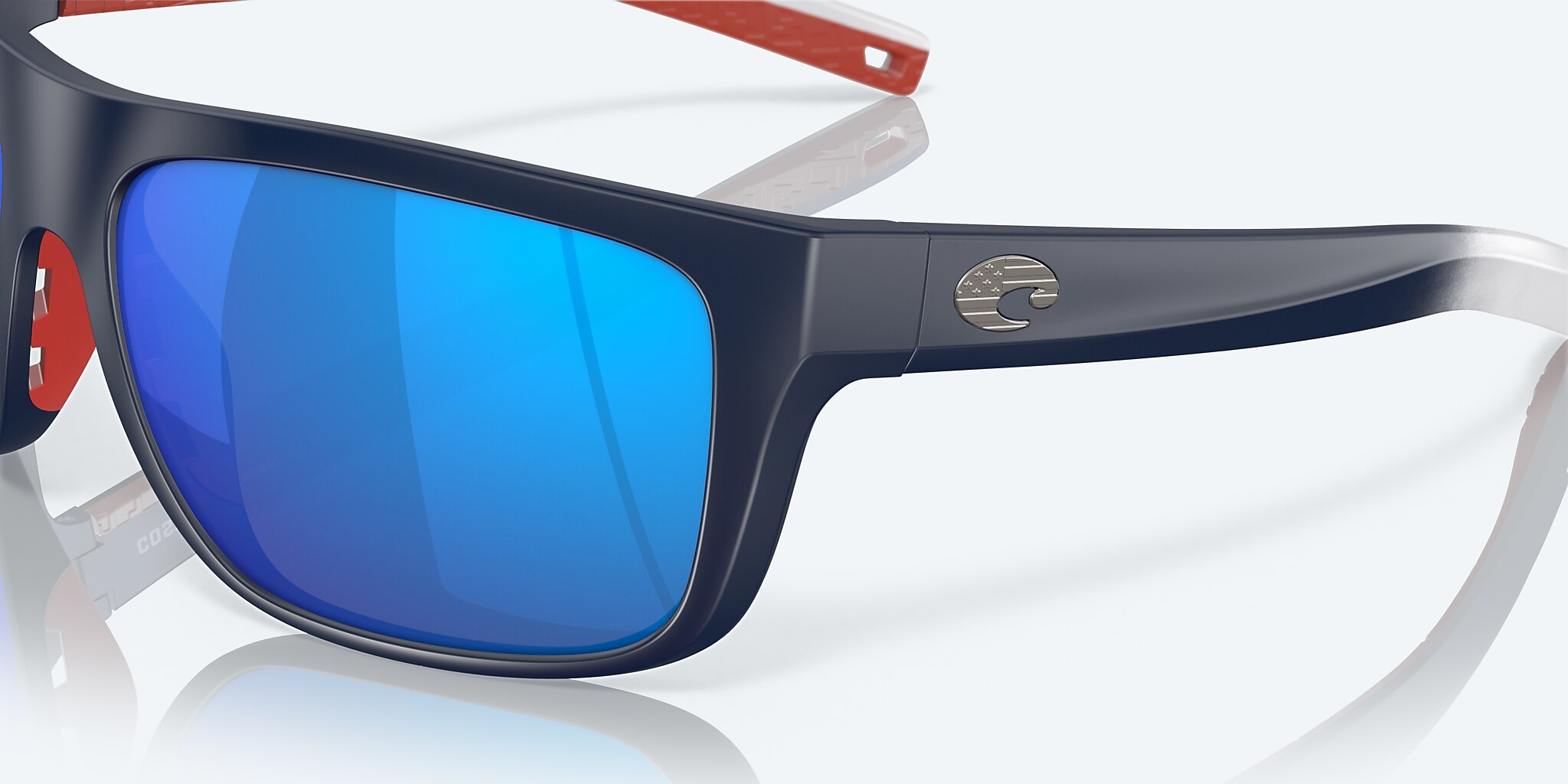 Sunglasses Costa Freedom Series Broadbill L (60-16) with Blue Mirror lens and Matte Freedom Fade frame Image 6 of 7