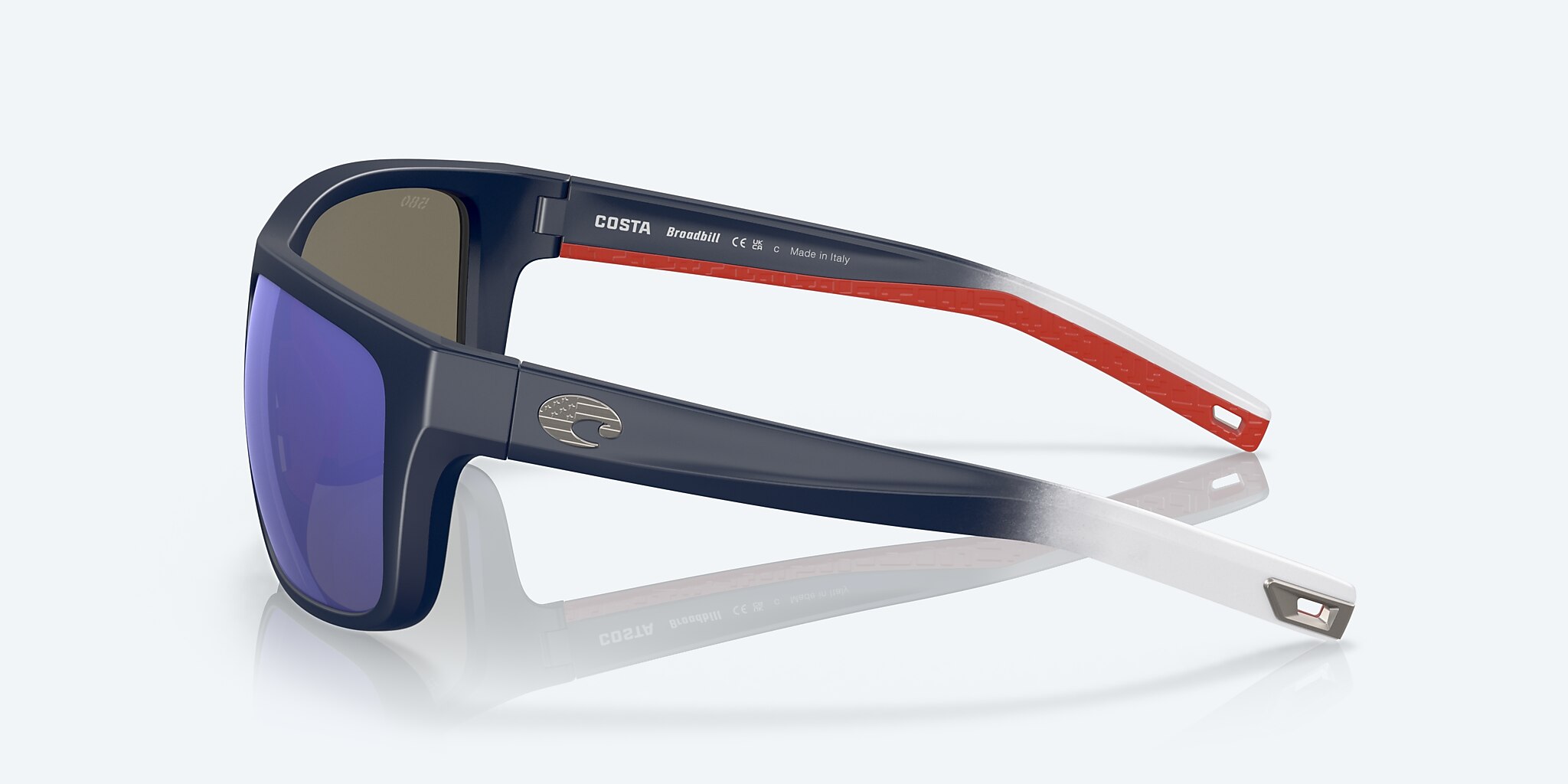 Sunglasses Costa Freedom Series Broadbill L (60-16) with Blue Mirror lens and Matte Freedom Fade frame Image 3 of 7