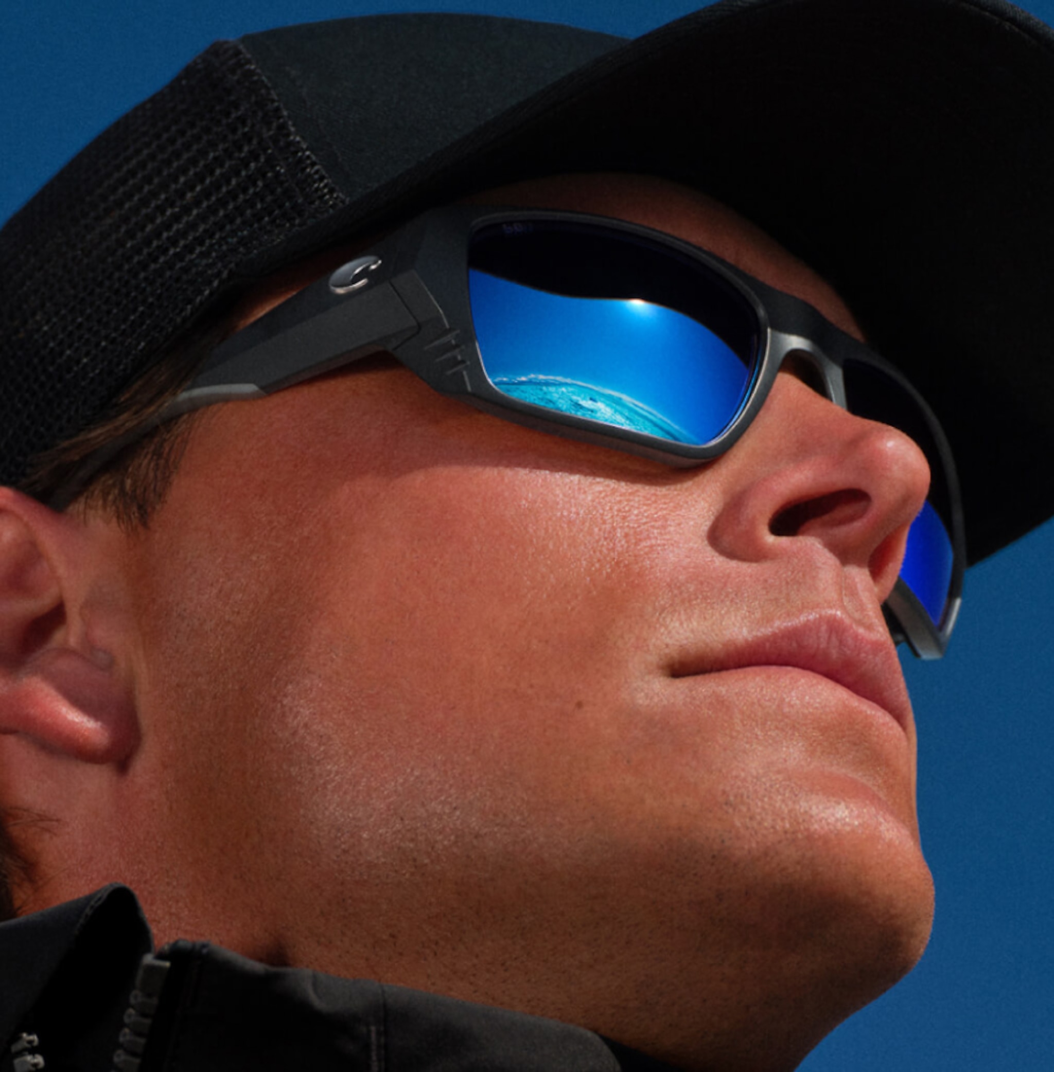 Sunglasses Costa Finlet L (59-19) with Blue Mirror lens and Matte Black frame Image 3 of 8 Sunglasses Costa Finlet L (59-19) with Blue Mirror lens and Matte Black frame Image 3 of 8