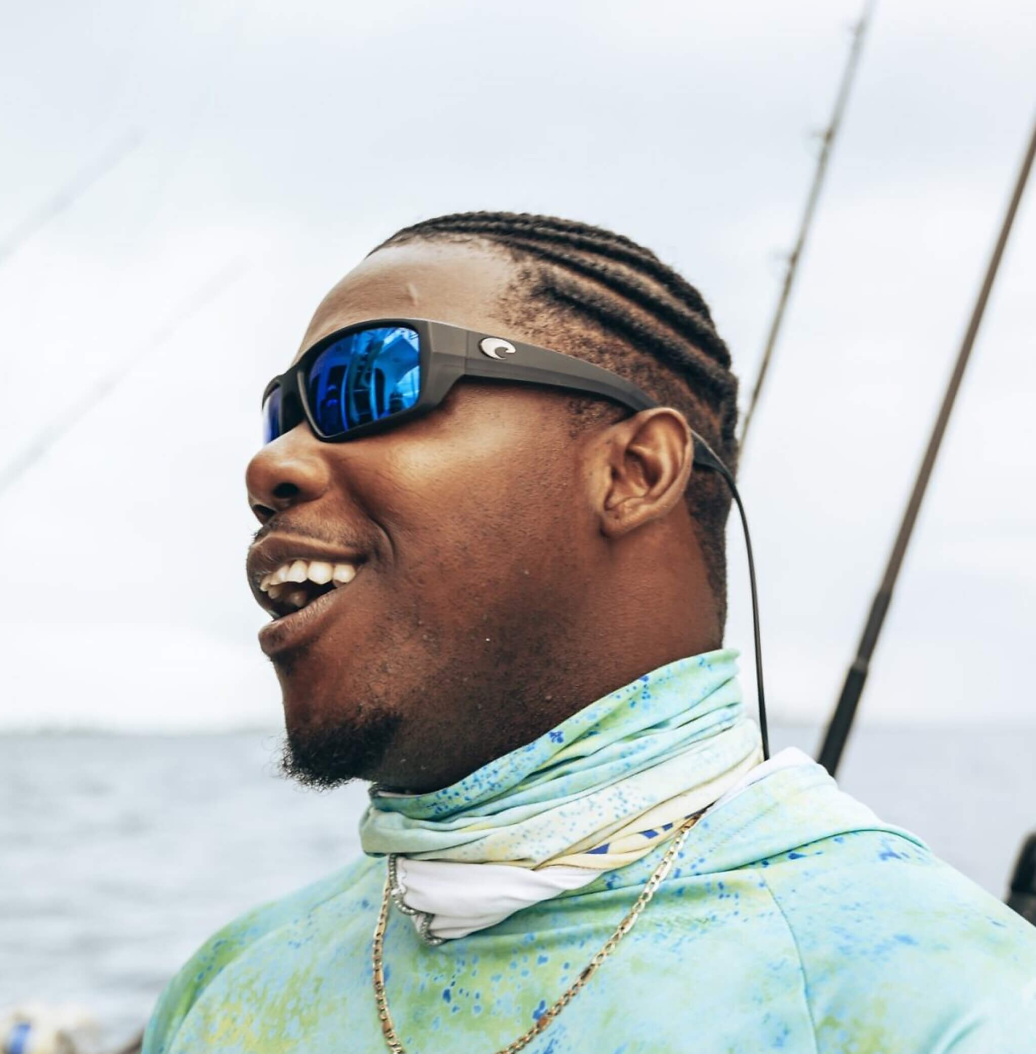 Sunglasses Costa Fantail PRO L (60-15) with Blue Mirror lens and Matte Black frame Image 3 of 9