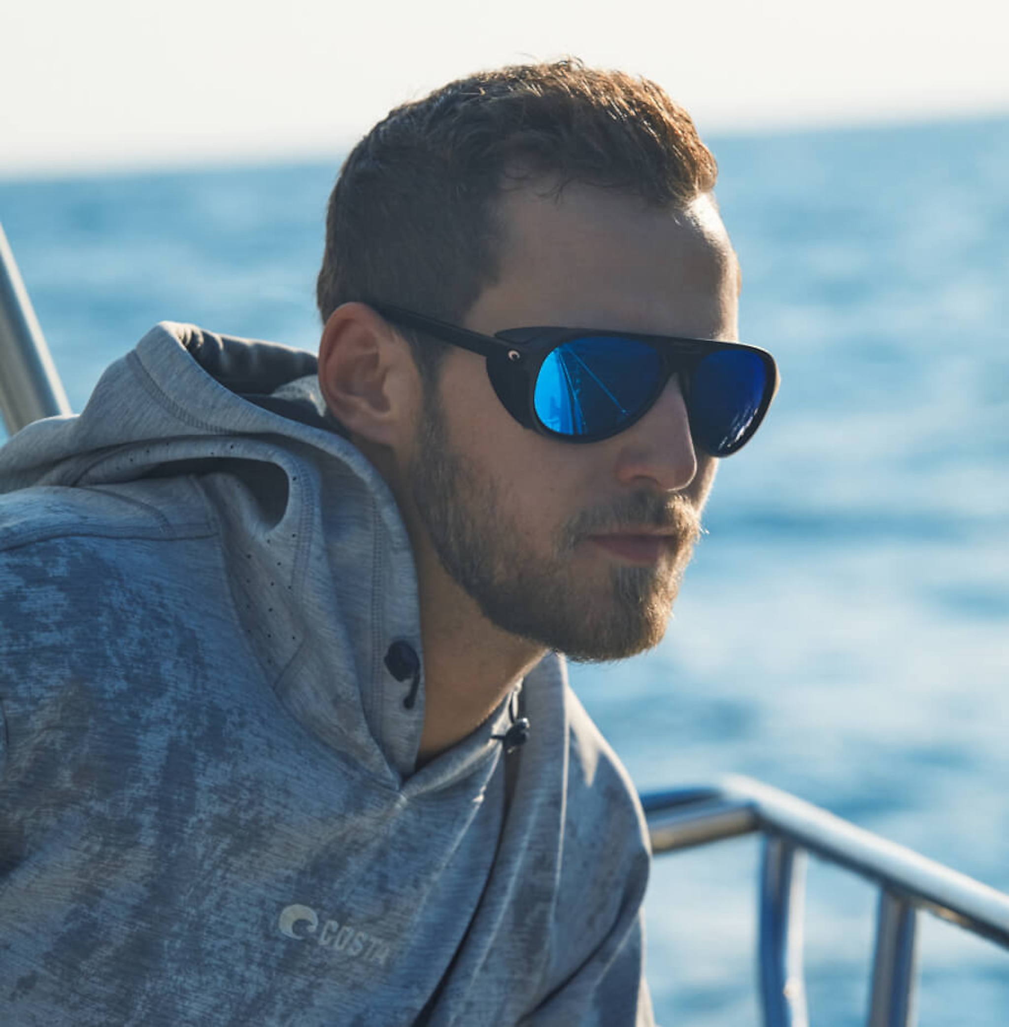 Sunglasses Costa Grand Catalina XL (59-15) with Blue Mirror lens and Matte Black frame Image 3 of 9 Sunglasses Costa Grand Catalina XL (59-15) with Blue Mirror lens and Matte Black frame Image 3 of 9