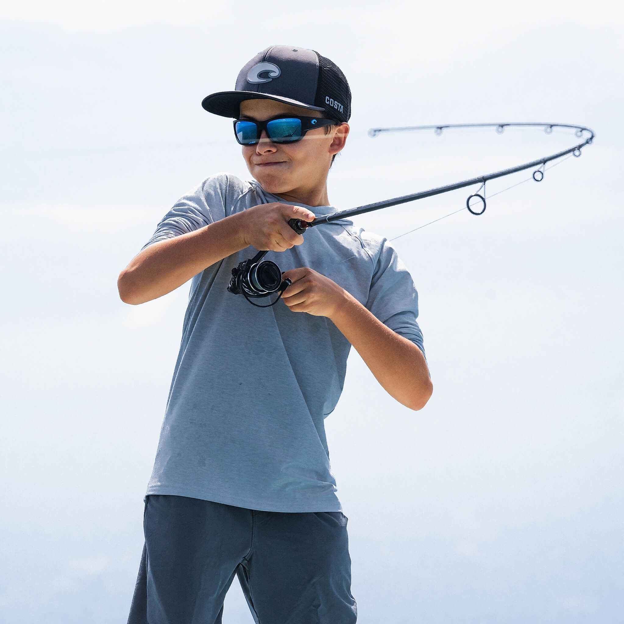 Sunglasses Costa Schoolie S (56-16) with Blue Mirror lens and Matte Black frame Image 3 of 9 Sunglasses Costa Schoolie S (56-16) with Blue Mirror lens and Matte Black frame Image 3 of 9