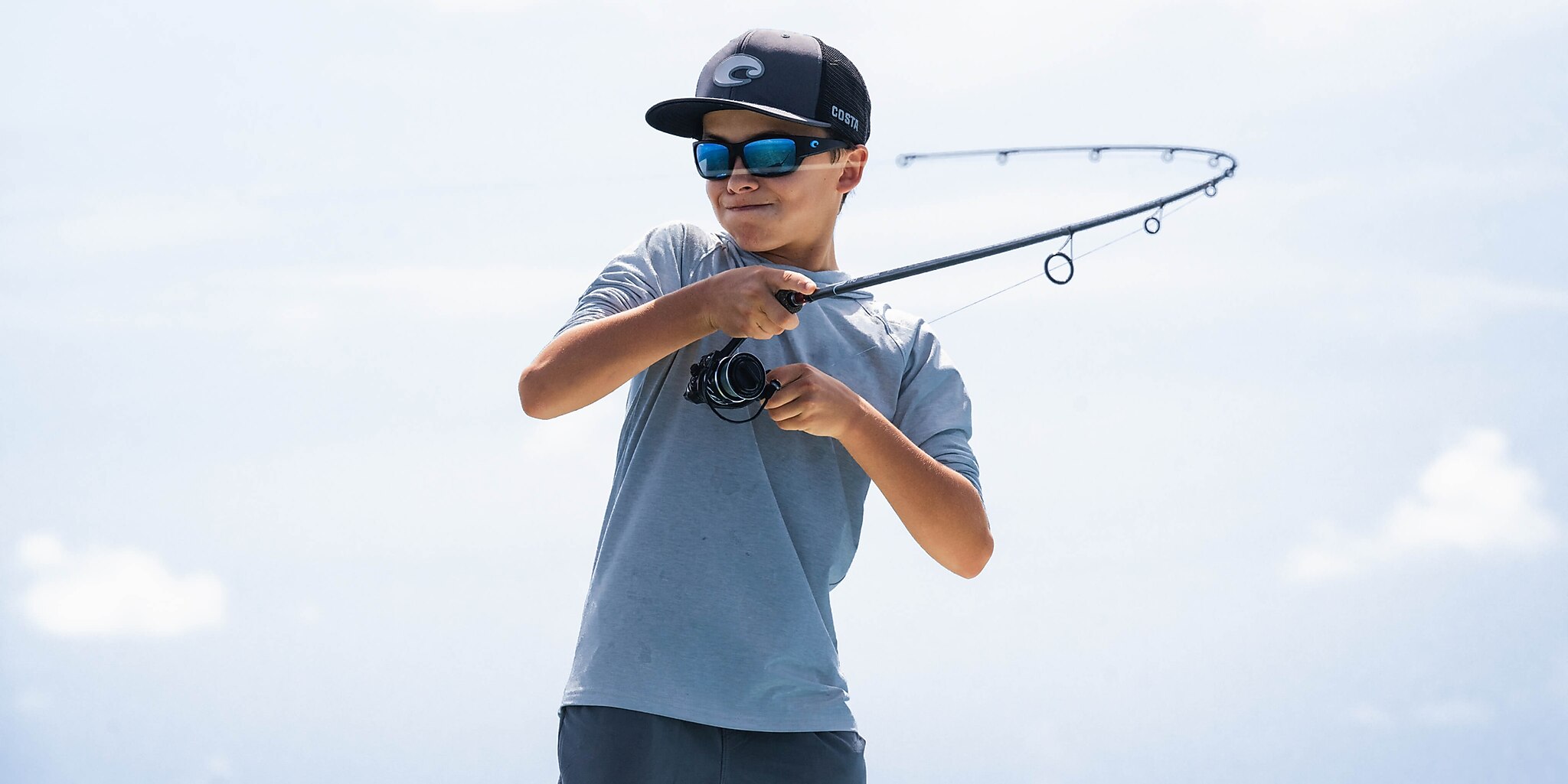 Costa Schoolie S (56-16) with Blue Mirror lenses and Matte Tiger