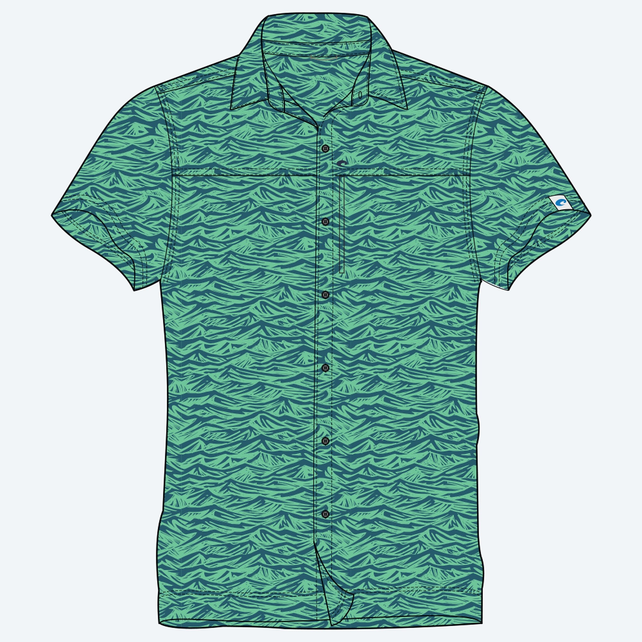 Apparel Wilson Fresh Print Costa Wilson Print Hybrid Tech Button Down Image 1 de 4
