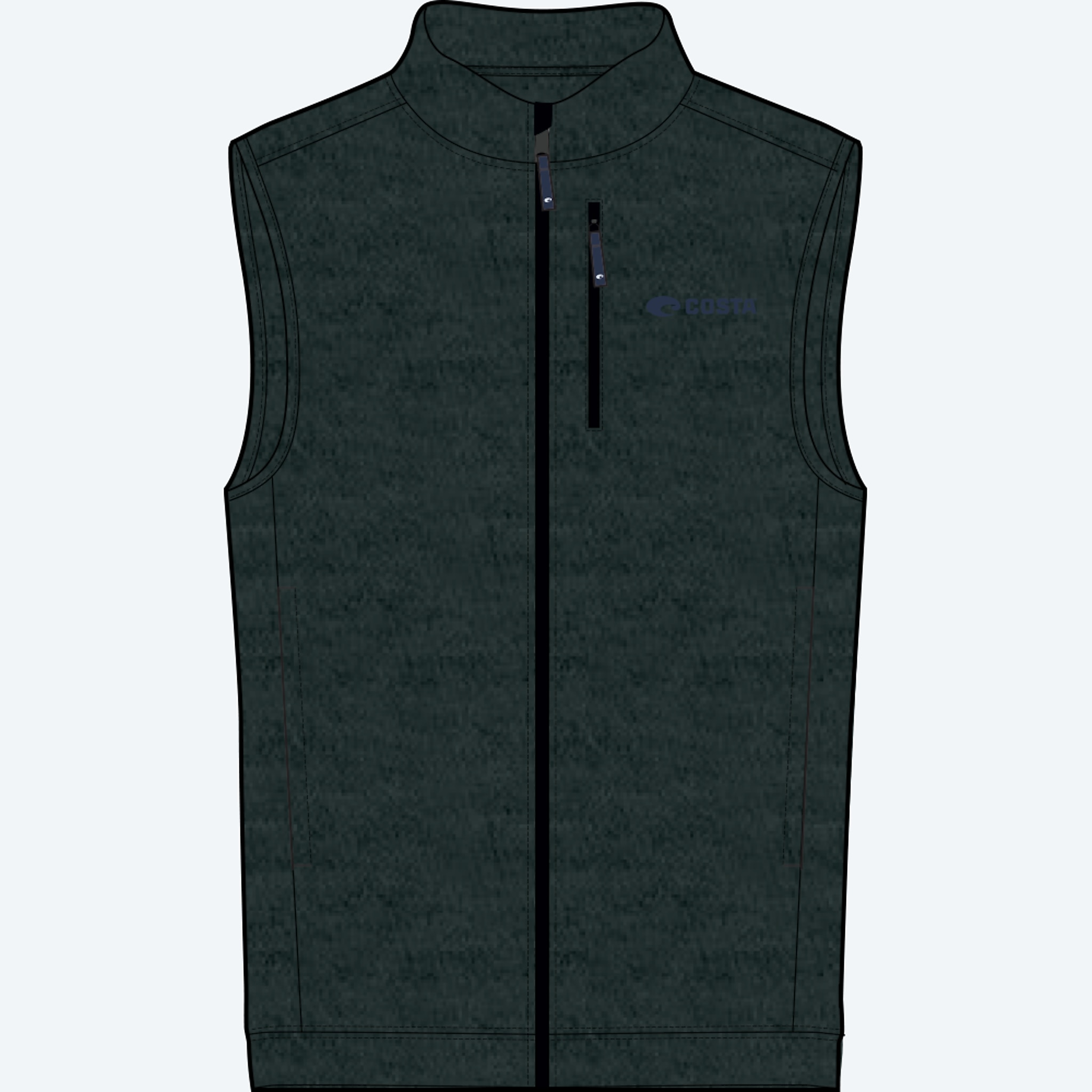 Apparel Black Heather Costa Harbor Full Zip Fleece Vest Image 1 of 3