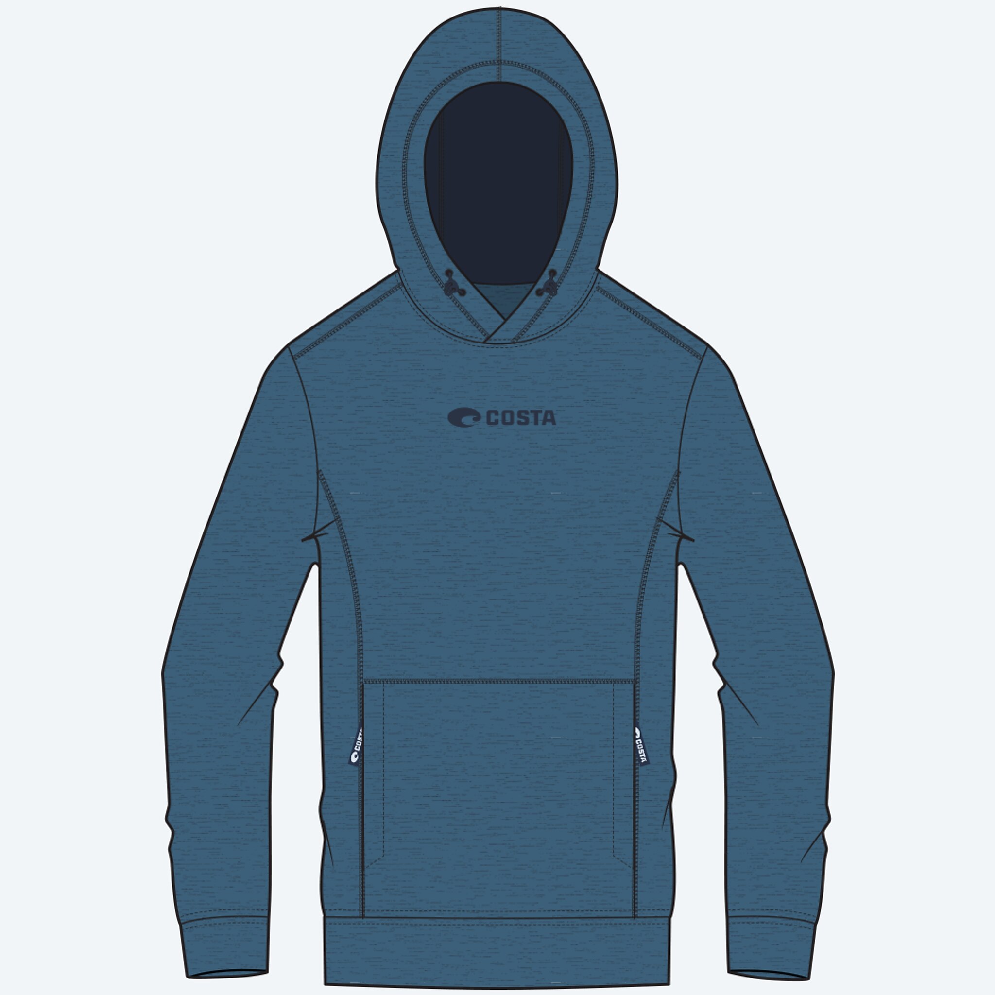 Apparel Tide Blue Heather Costa Scuba Fleece Hoody Image 1 of 3