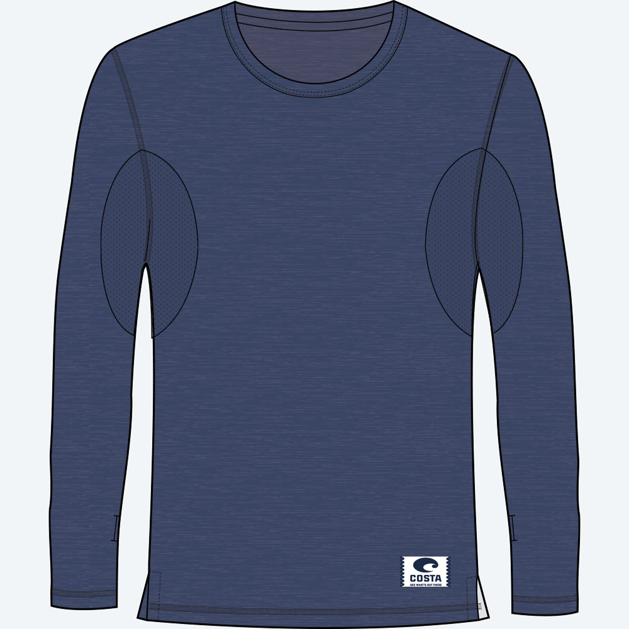 Apparel Navy Blue Heather Costa Voyage Performance LS Imagen 1 de 4