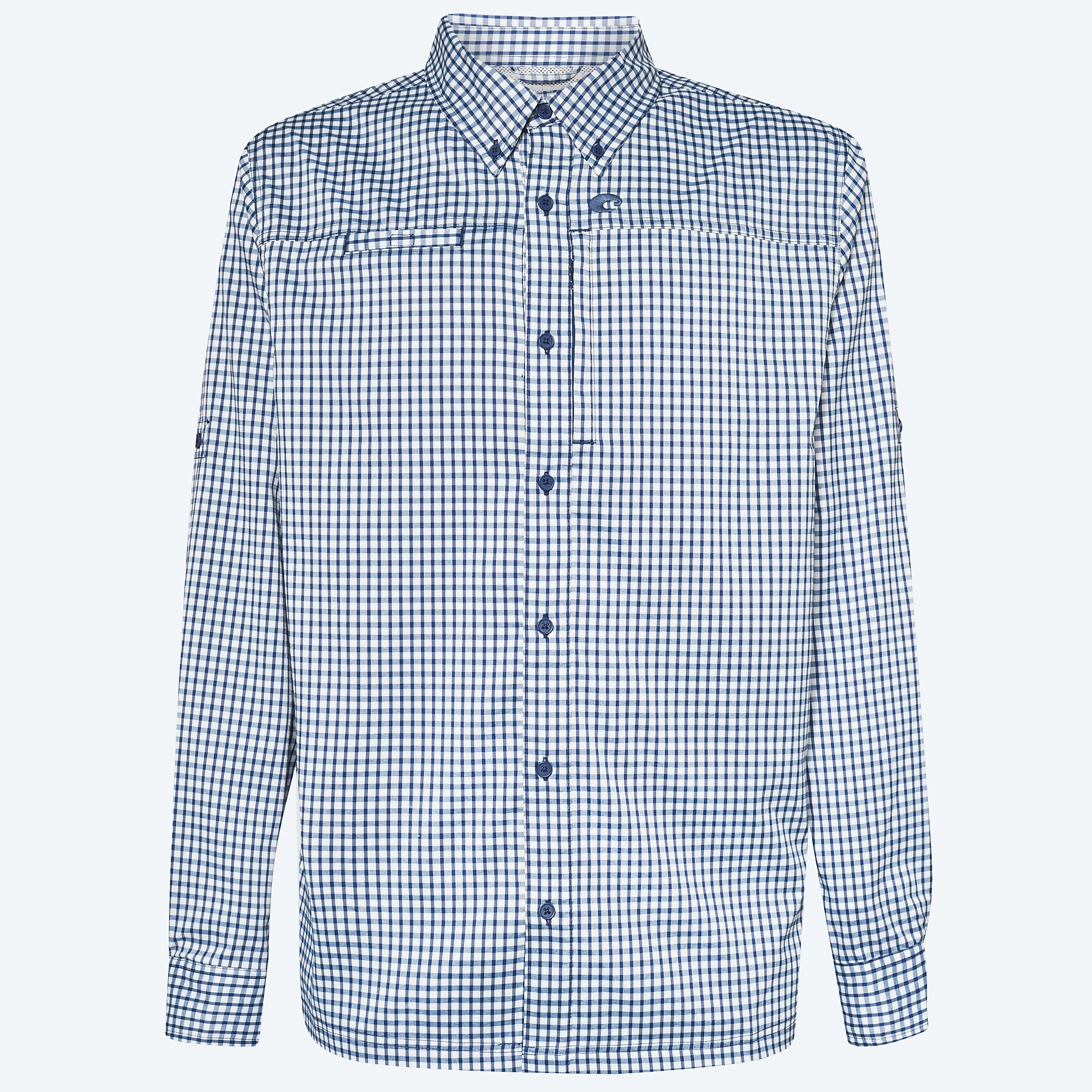 Apparel Navy Costa Angler Tech Button Down Plaid Image 1 of 2