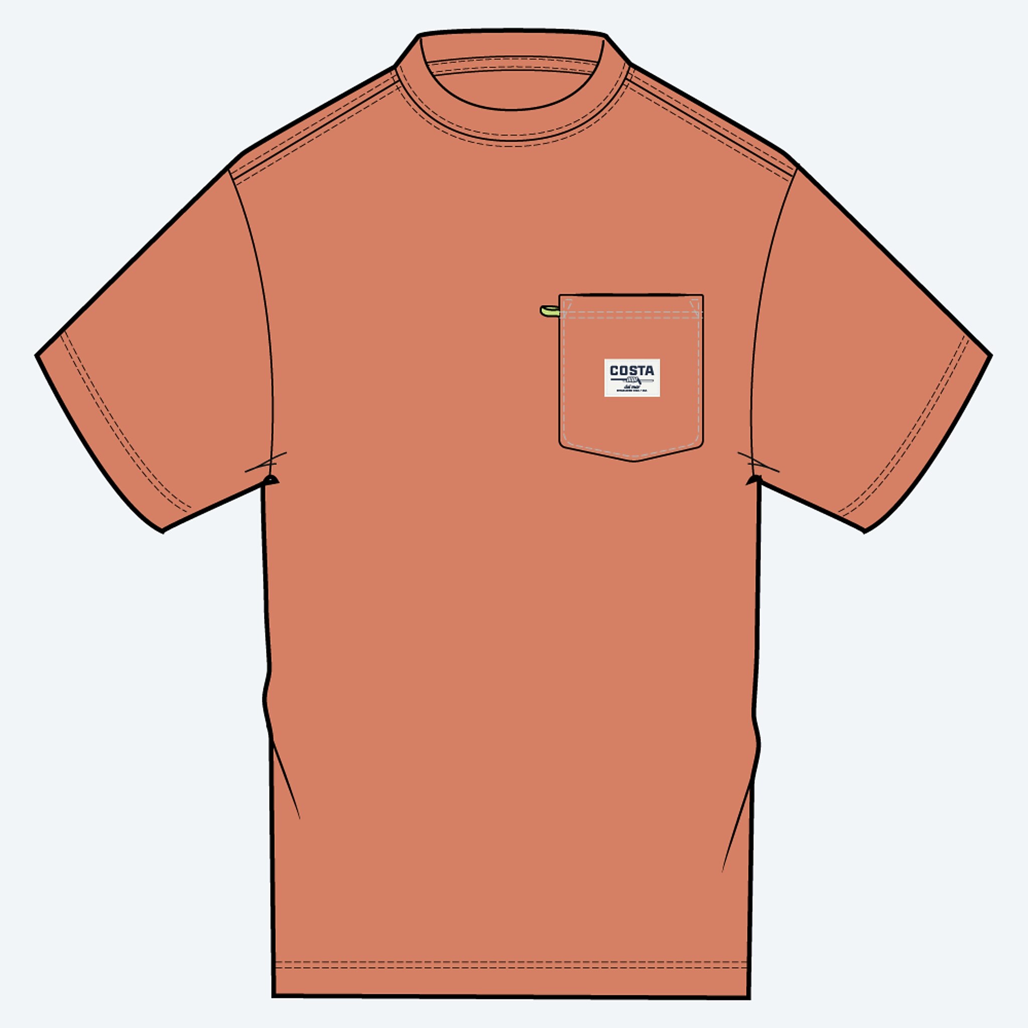 Apparel Sun Baked Costa Del Mar Pocket Tee SS Image 1 of 5