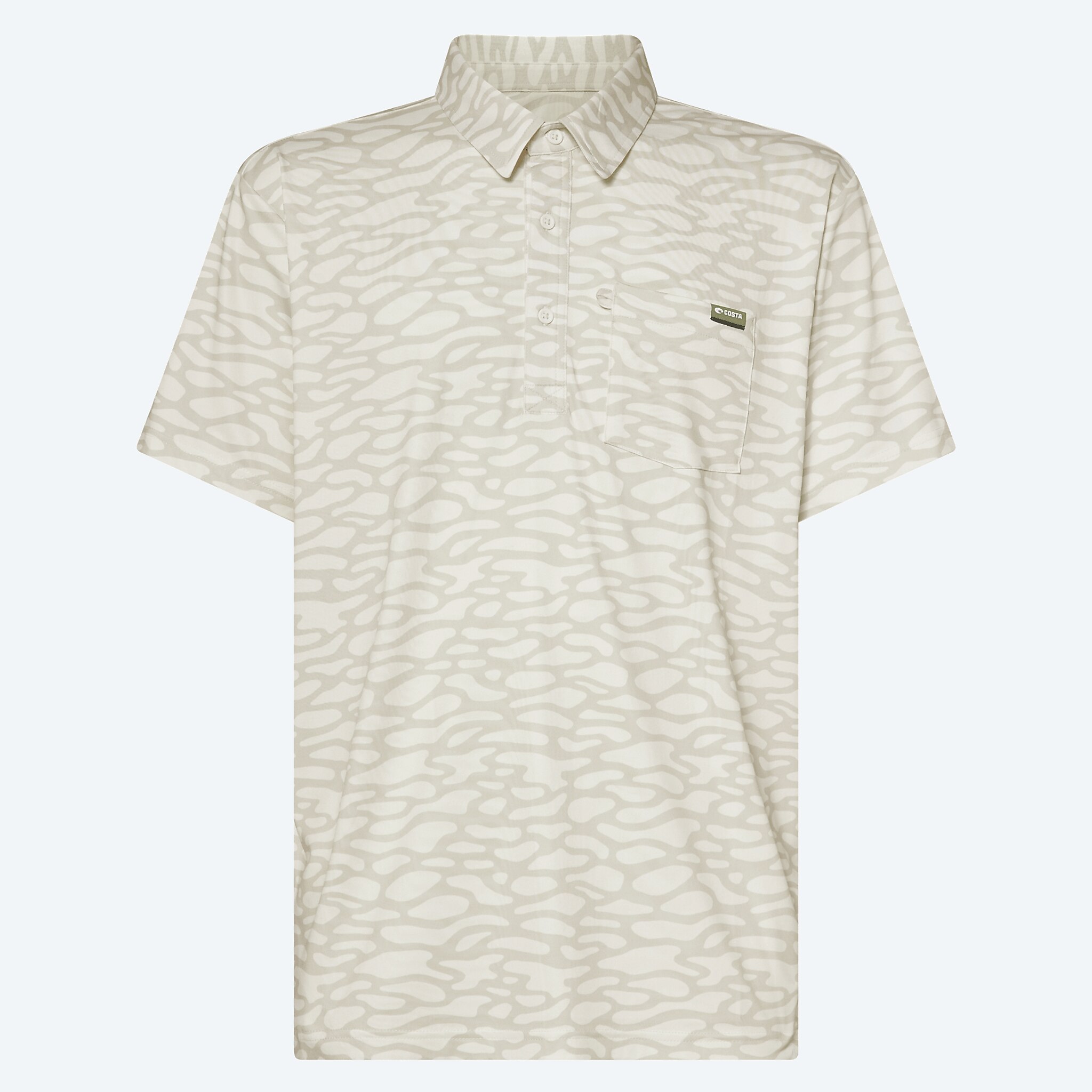 Apparel Water Print White Costa SS Voyager Polo Image 1 of 4