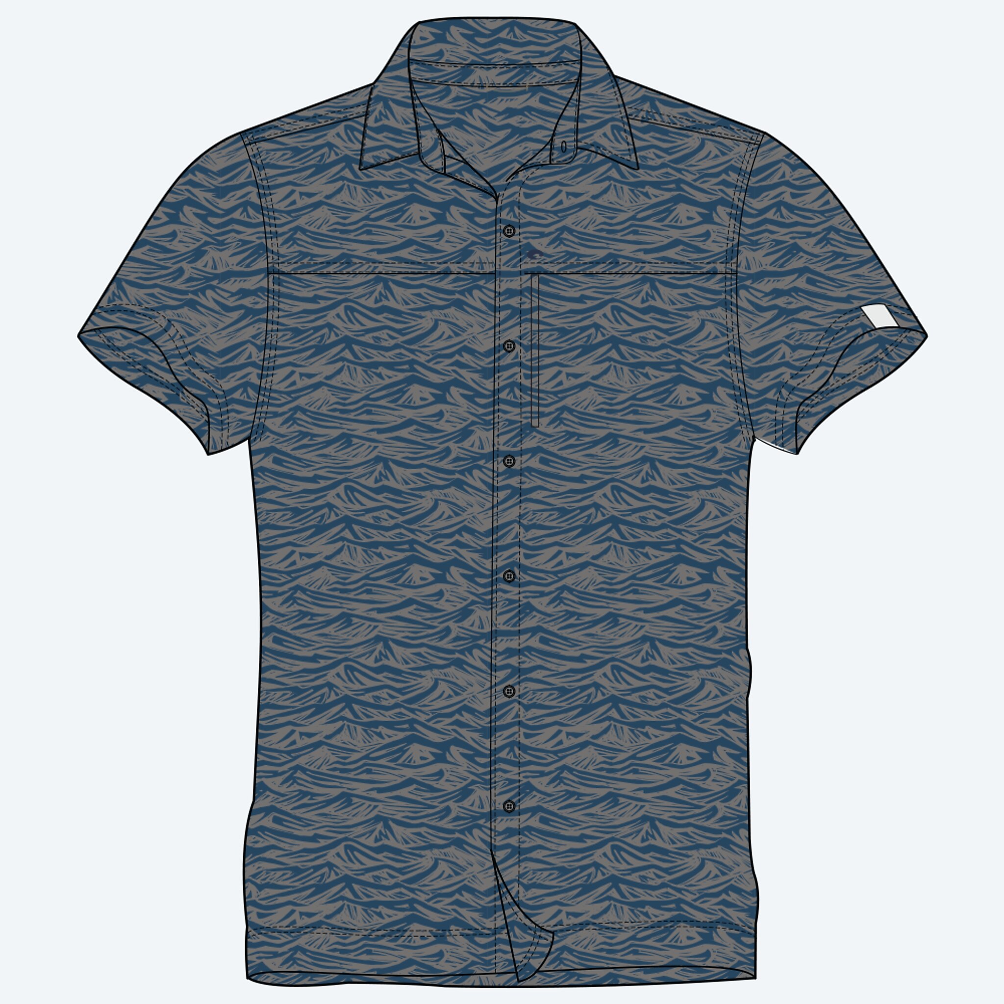 Apparel Wilson Storm Print Costa Wilson Print Hybrid Tech Button Down Image 1 of 4