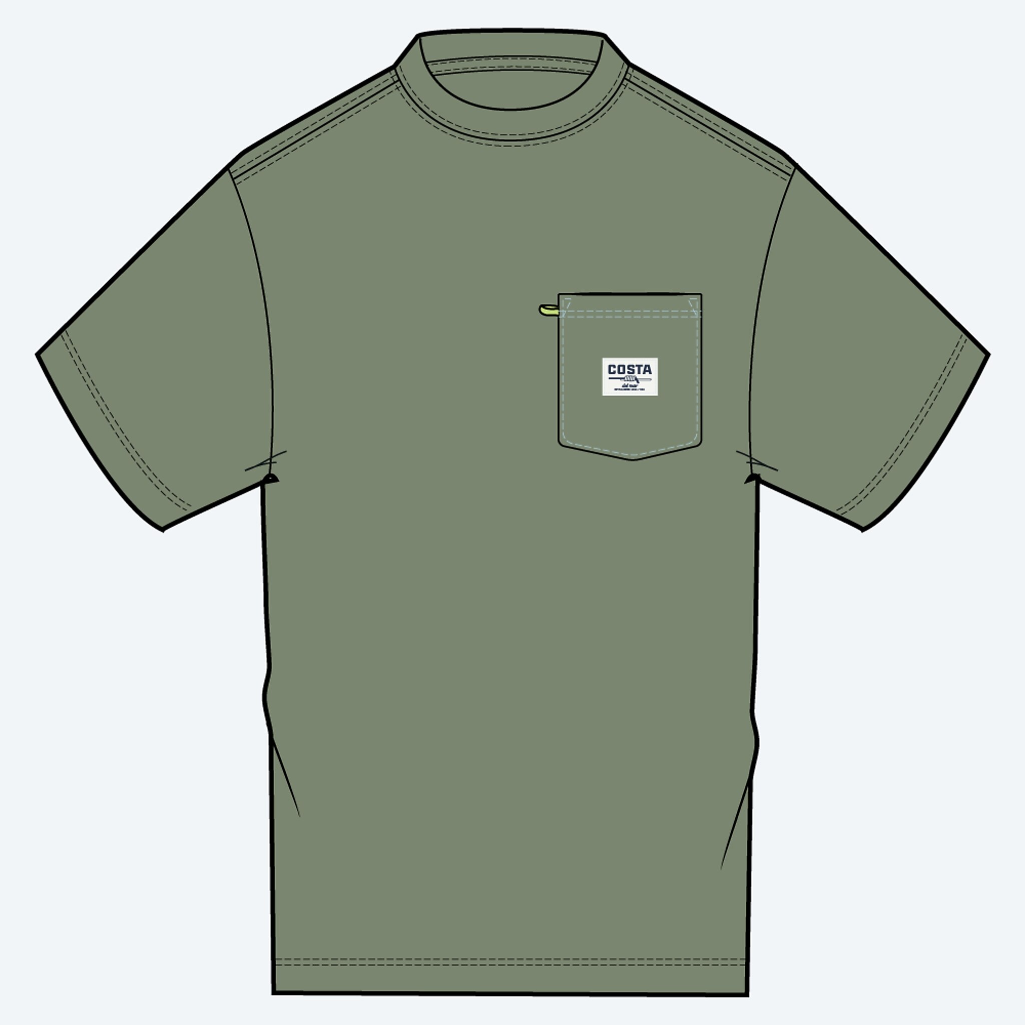 Apparel Dark Sage Costa Del Mar Pocket Tee SS Image 1 de 5