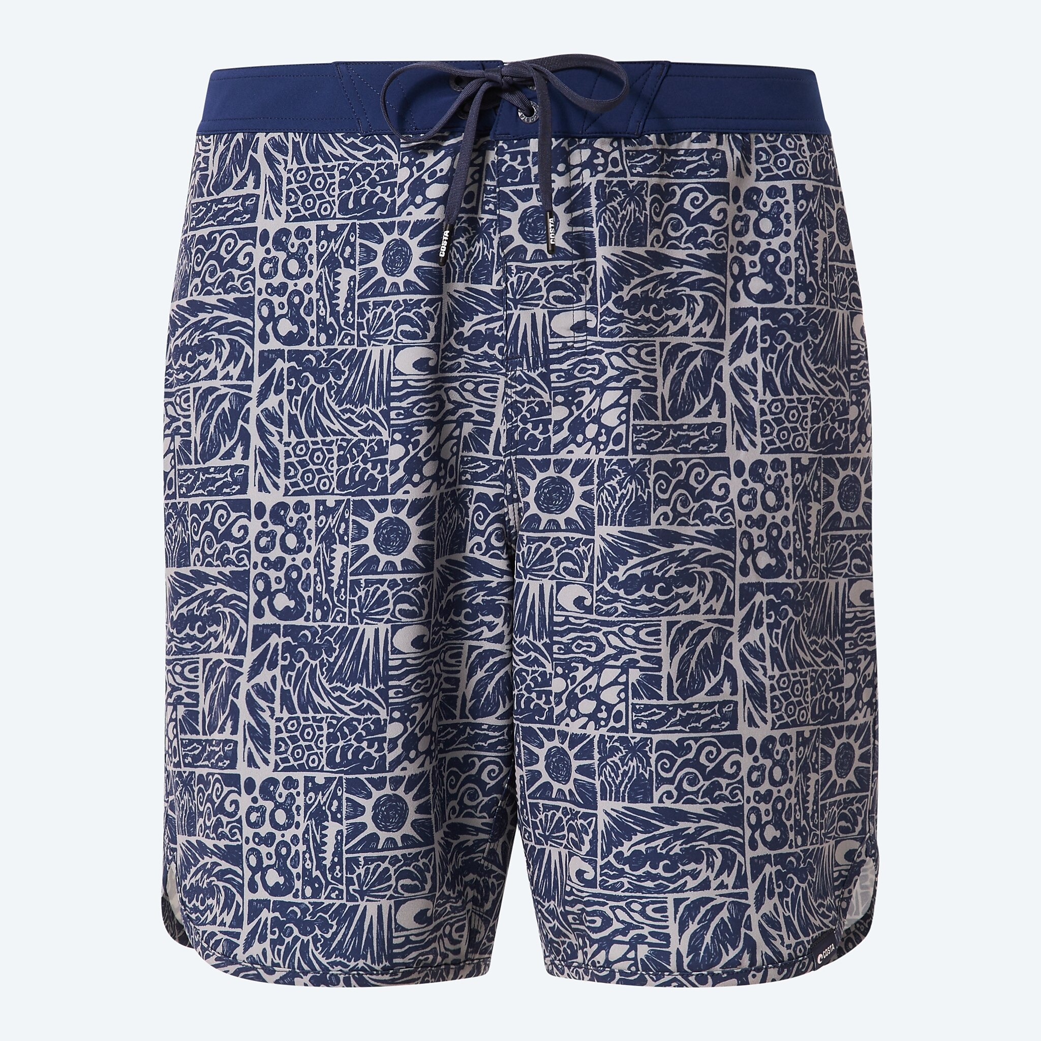 Apparel Navy Tiki Print Costa Dawn Boardshort Imagen 1 de 6