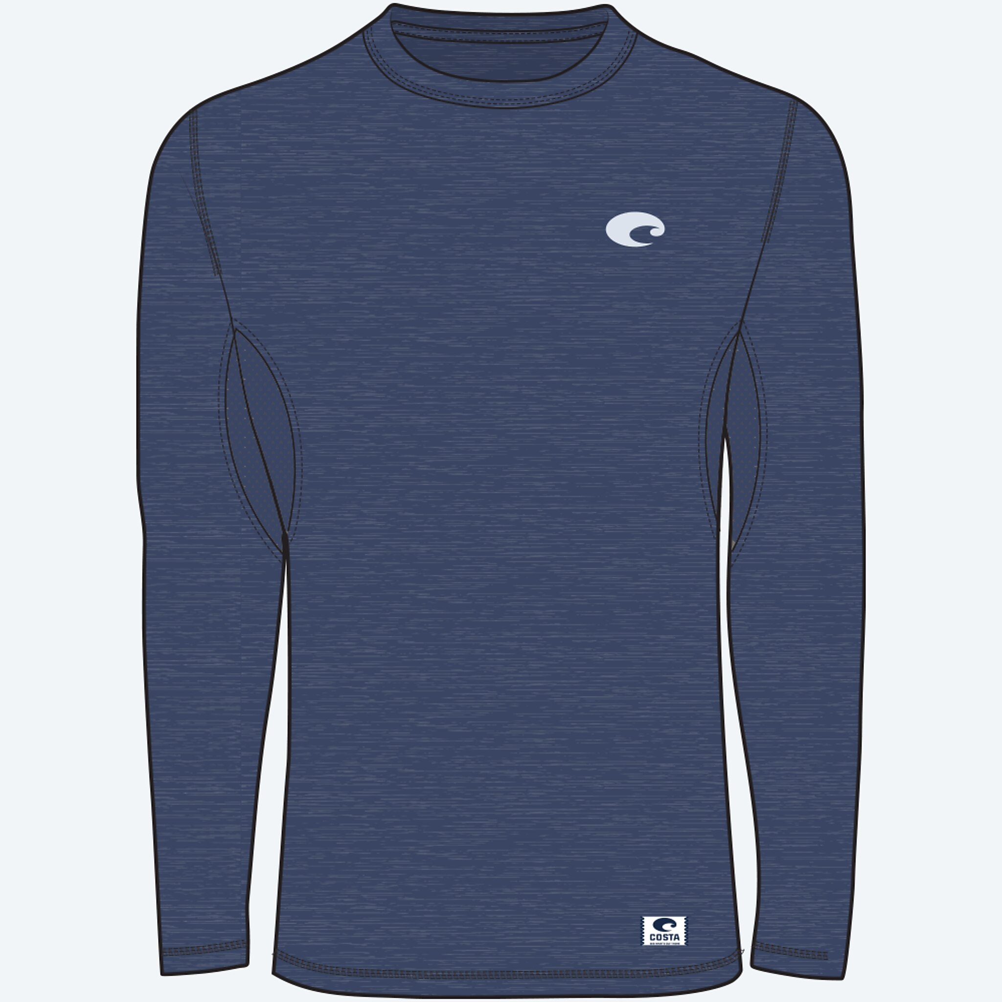 Apparel Navy Blue Heather Costa LS Voyager Performance Shirt Imagen 1 de 3
