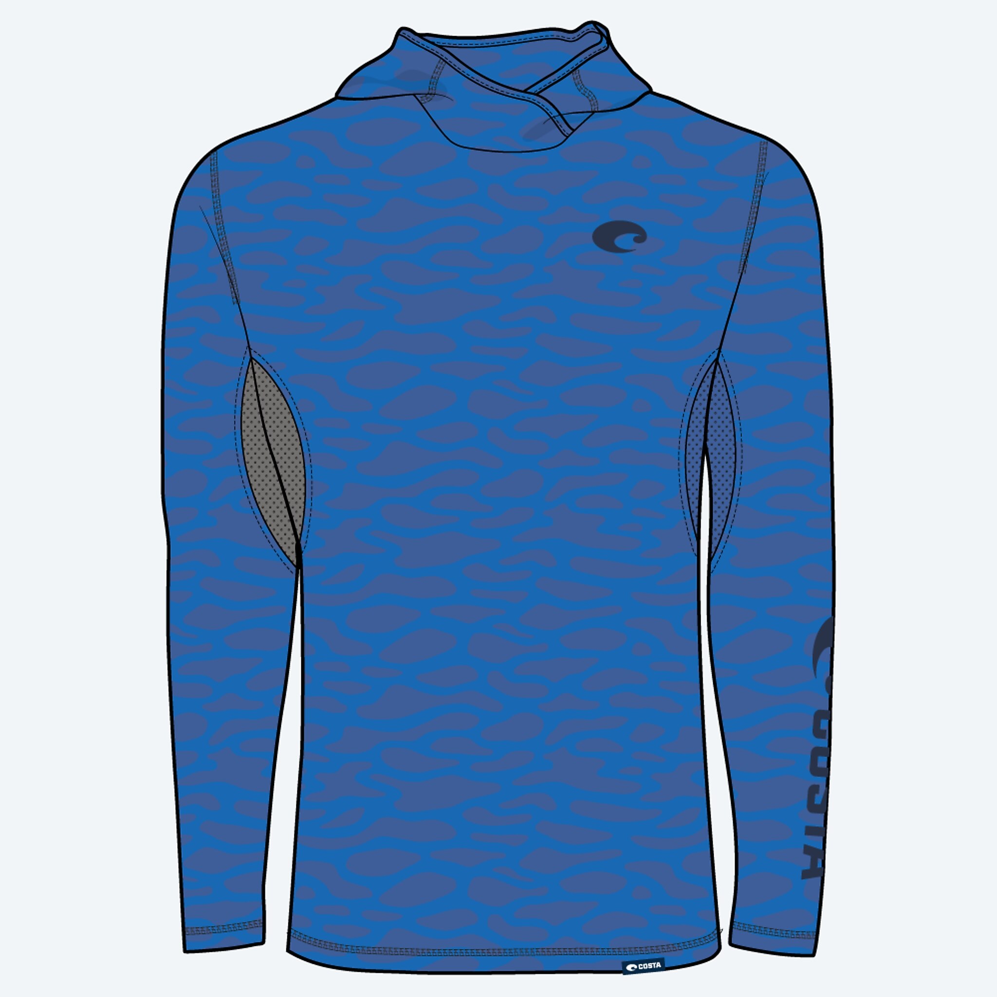 Apparel Water Print Blue Costa Voyager Hoody Imagen 1 de 4