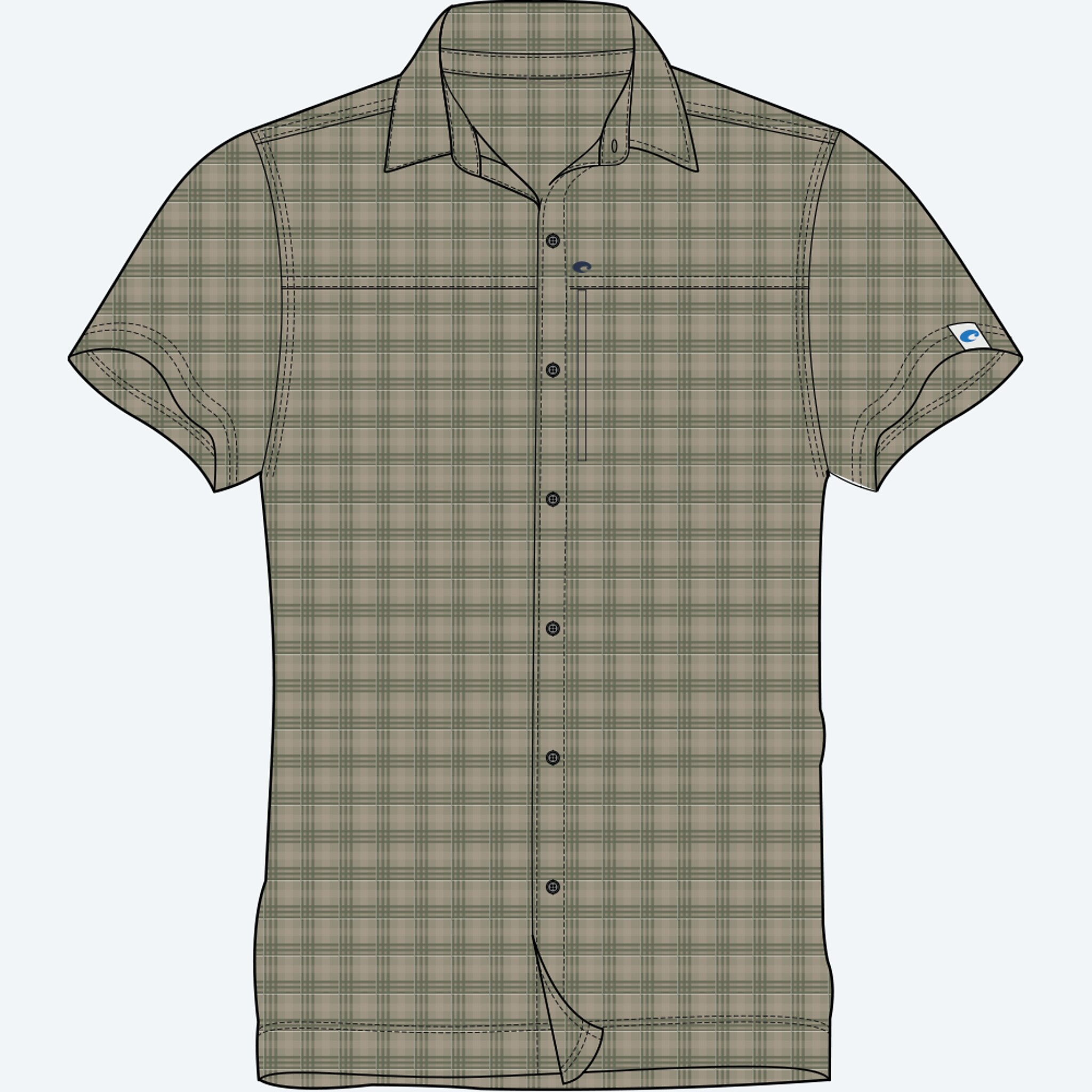 Apparel Musgo Costa Hybrid Tech Button Down Plaid Imagen 1 de 2