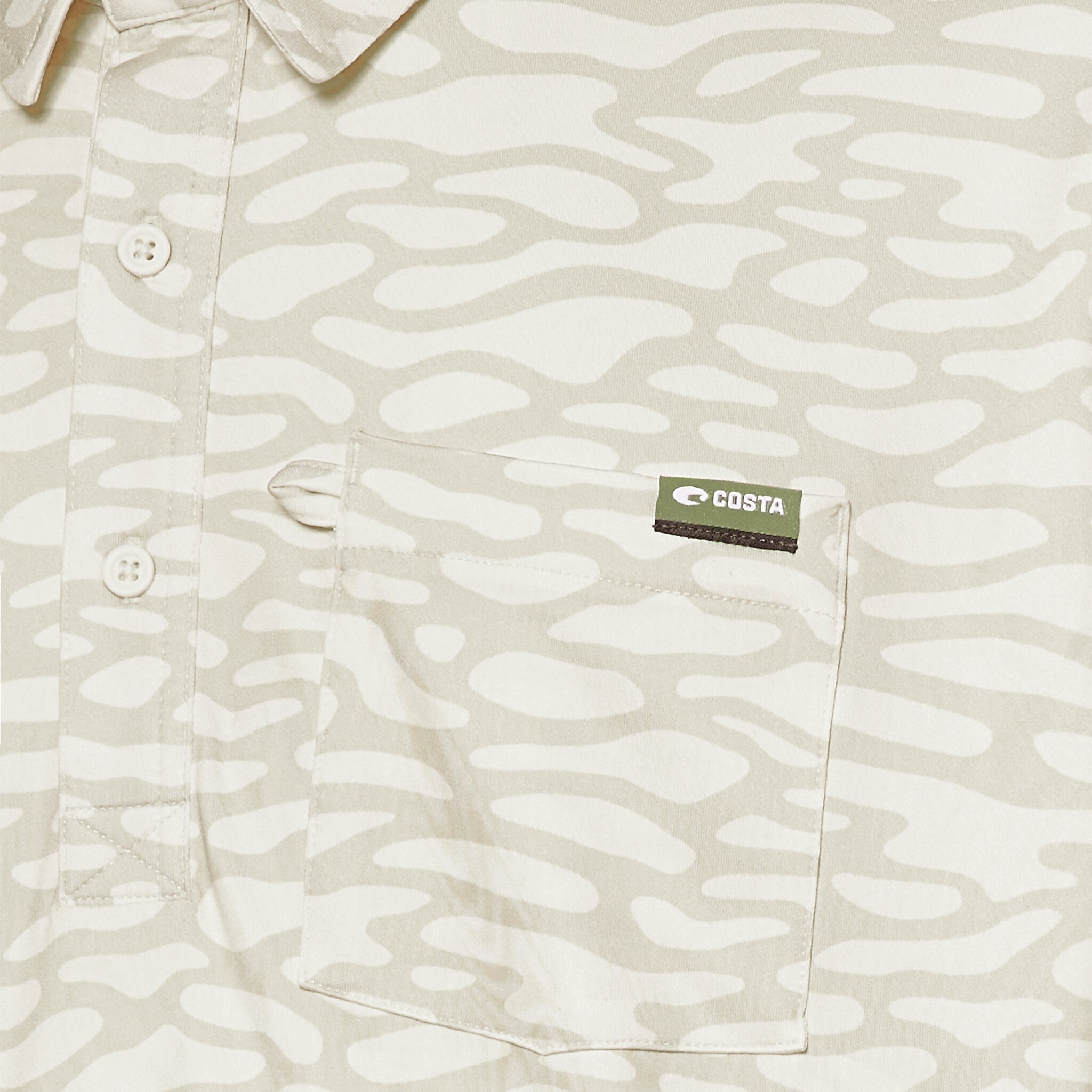 Apparel Water Print White Costa SS Voyager Polo Image 4 of 4