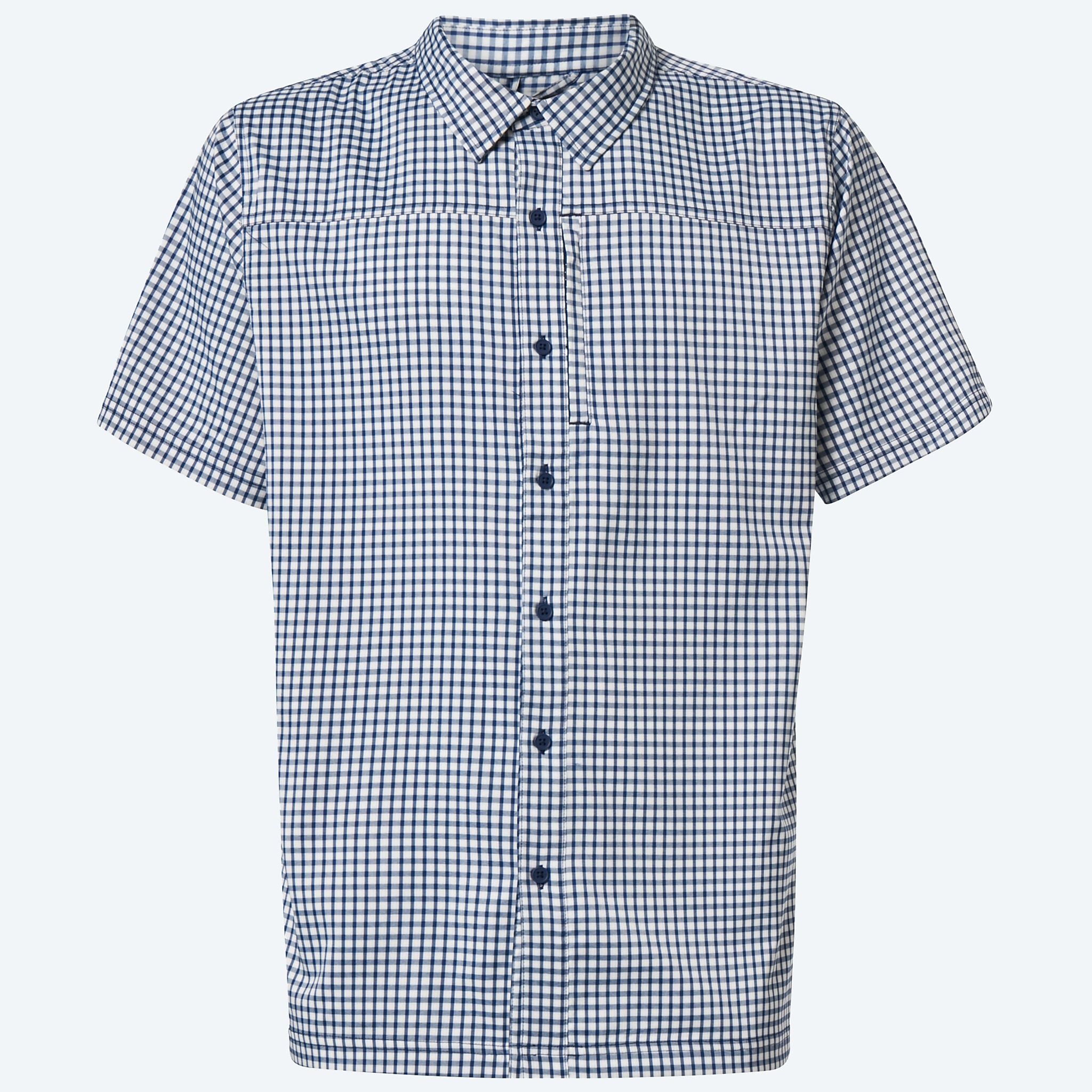 Apparel Navy Costa Hybrid Tech Button Down Plaid Image 1 of 2