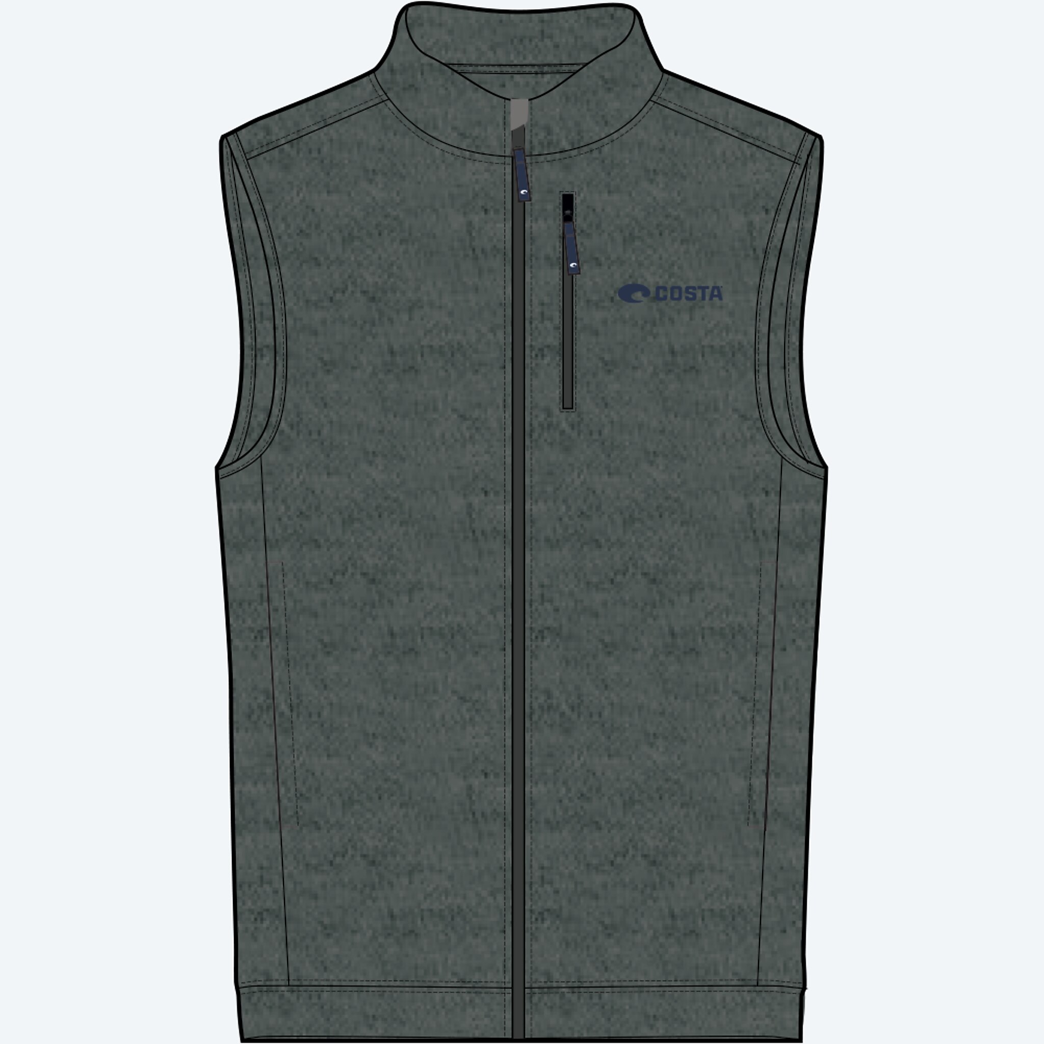 Apparel Gris Tormenta Jaspeado Costa Harbor Full Zip Fleece Vest Imagen 1 de 3