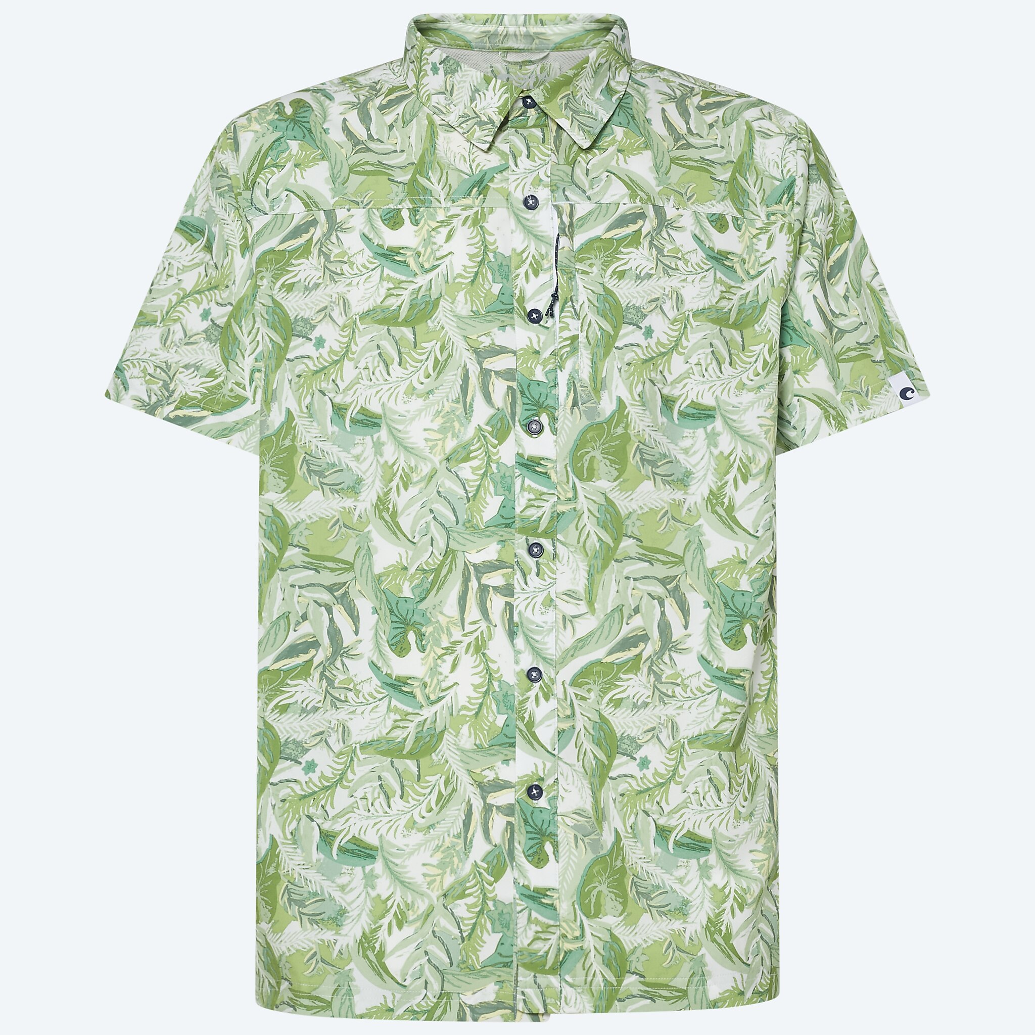 Apparel Tropical Print Green Costa Tropical Print Hybrid Tech Button Down Image 1 of 4