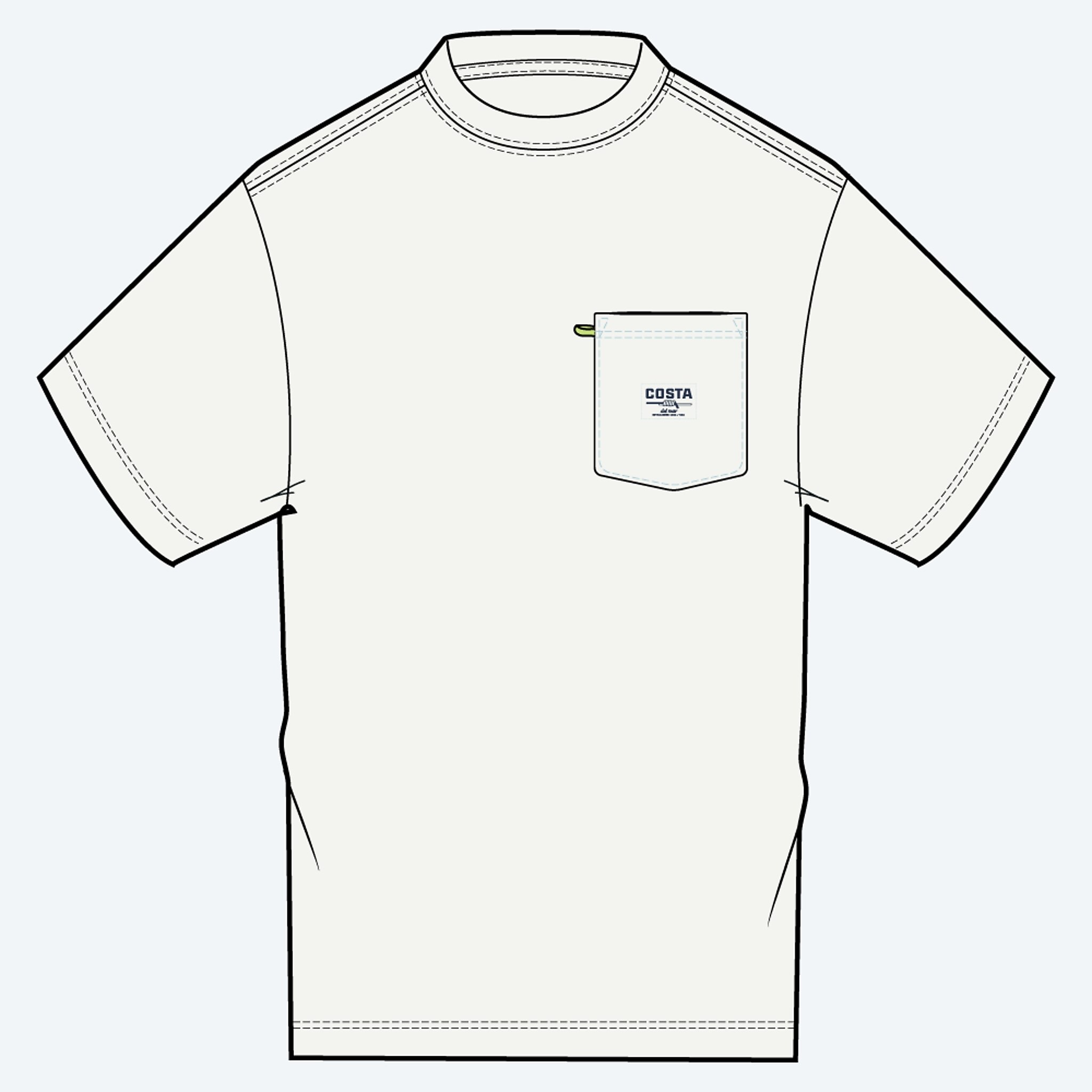 Apparel Snow White Costa Del Mar Pocket Tee SS Image 1 de 6