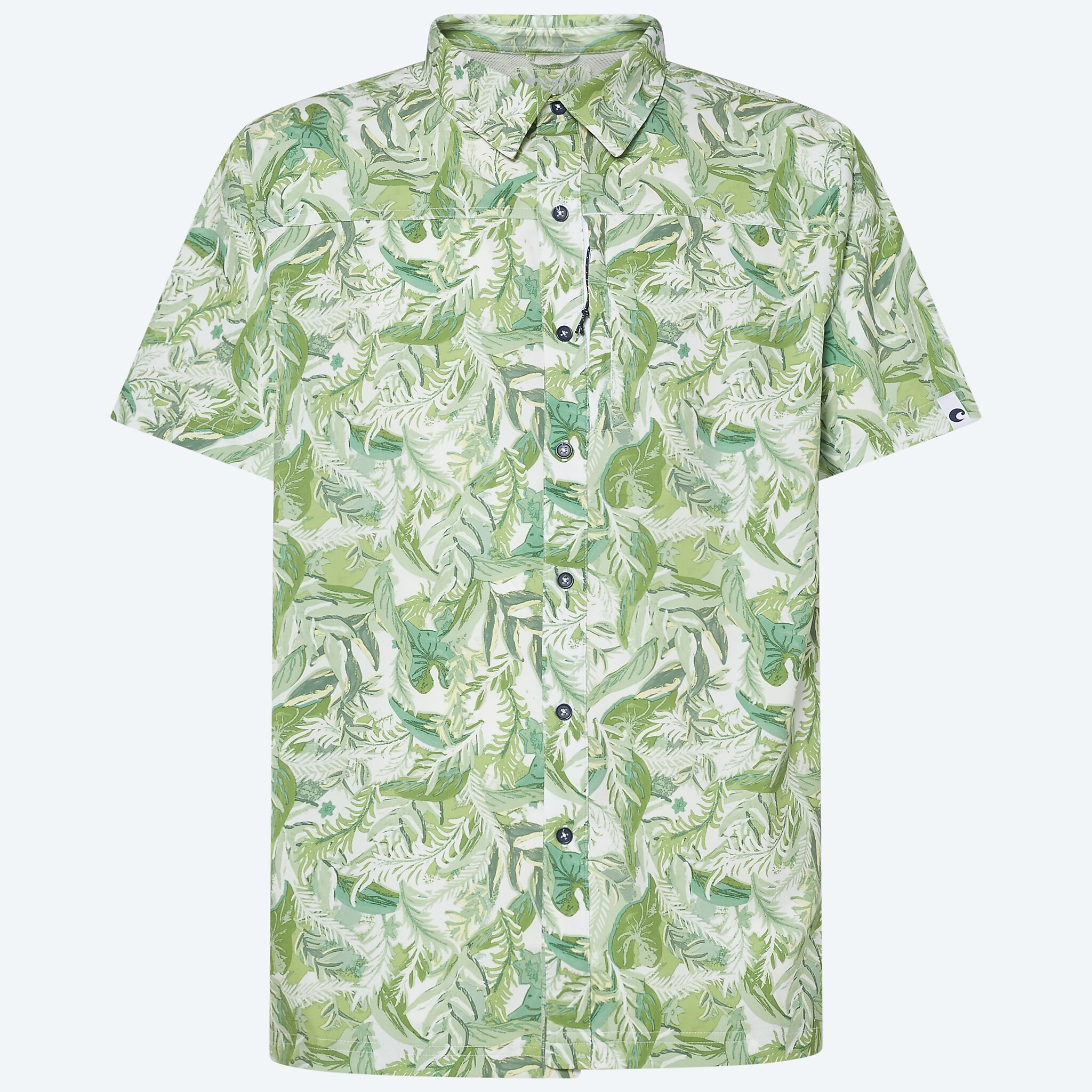 Apparel Tropical Print Green Costa Tropical Print Hybrid Tech Button Down Image 1 of 4