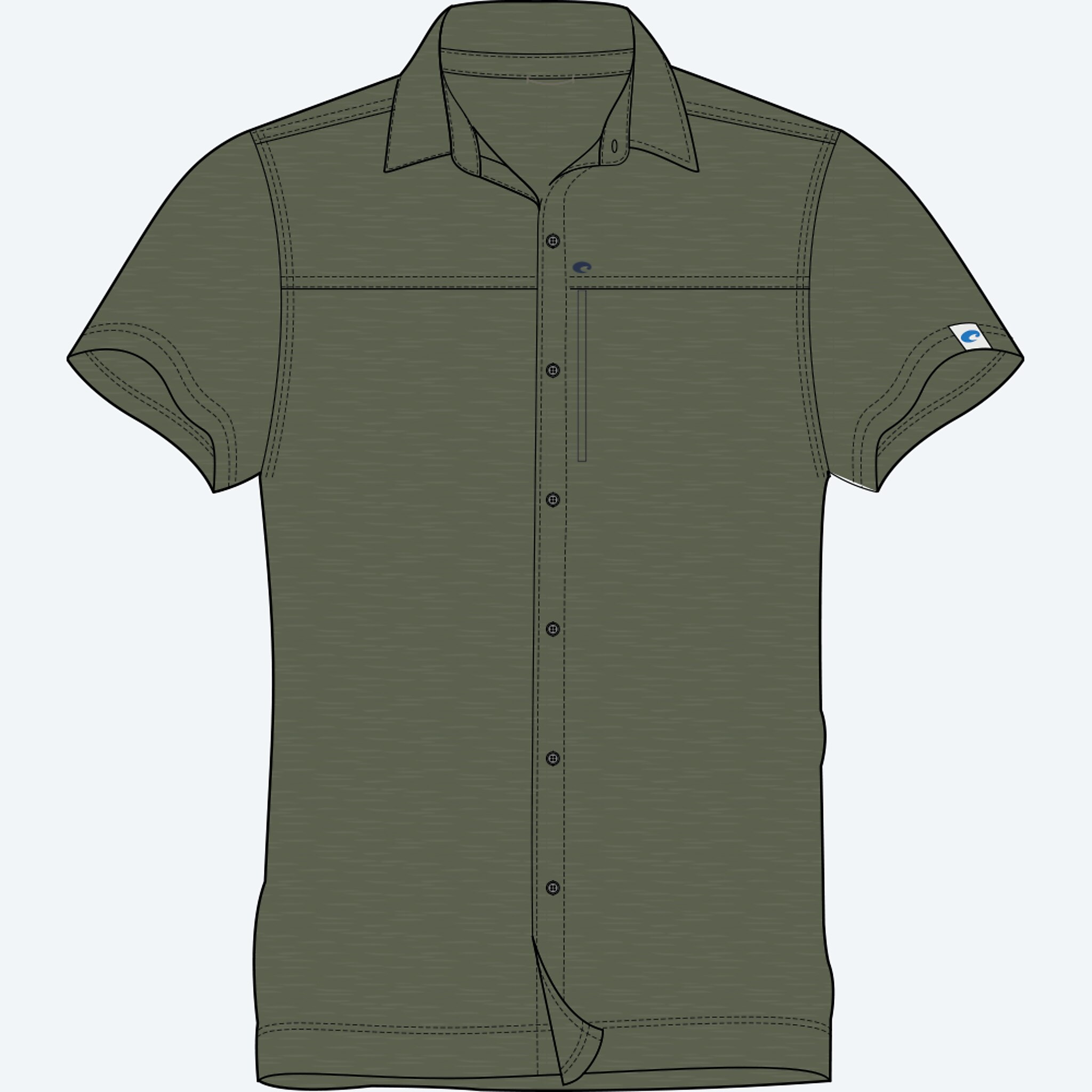 Apparel Moss Green Heather Costa Hybrid Tech Button Down Imagen 1 de 2