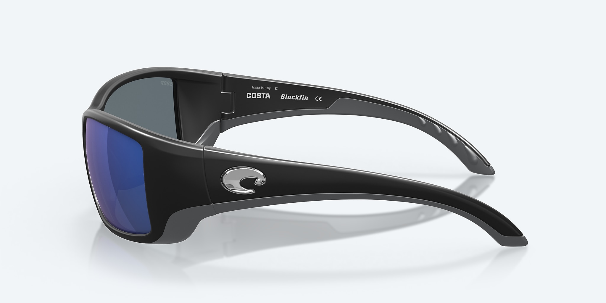 Lunettes de soleil Costa Blackfin L (62-17) avec Effet miroir Bleu verre et Noir mat monture Image 3 de 7