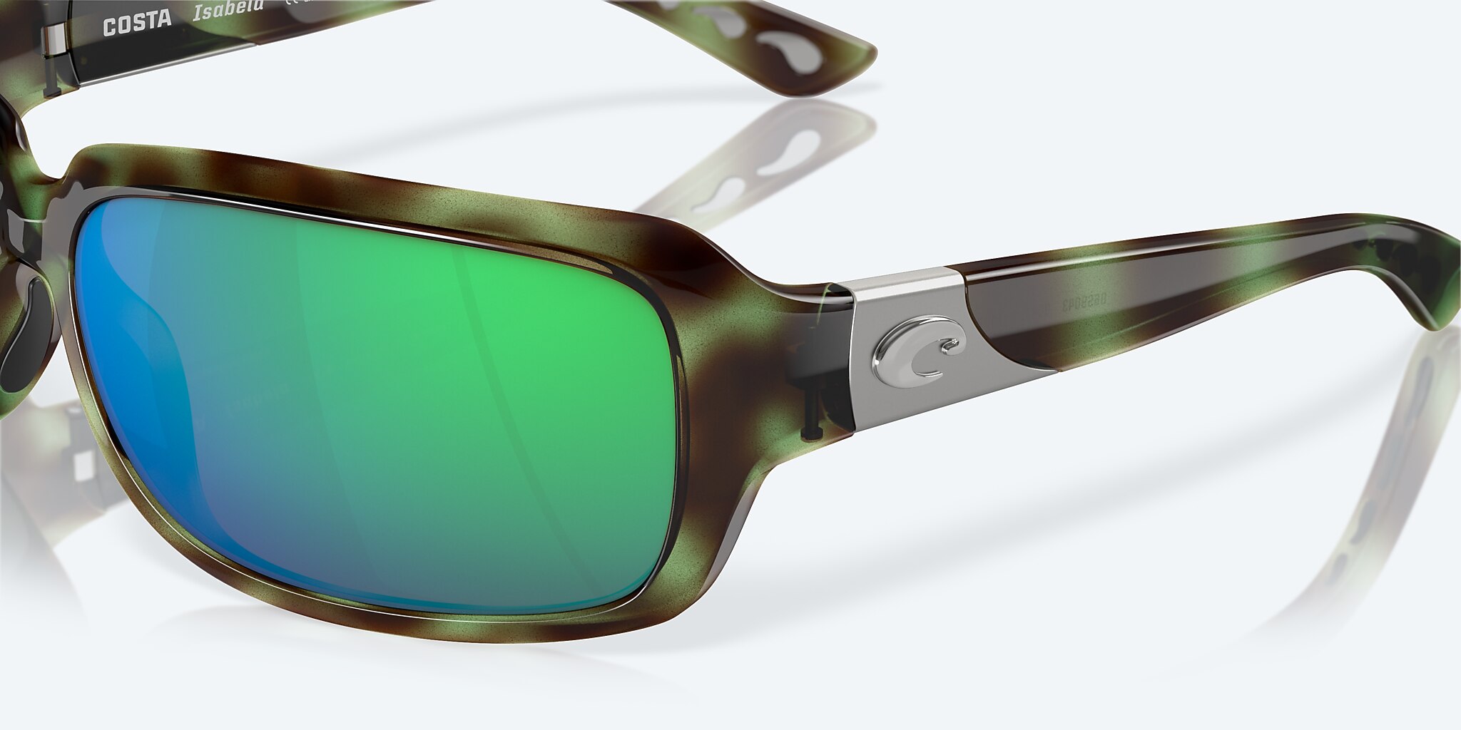Sunglasses Costa Isabela M (64-16) with Green Mirror lens and Shiny Seagrass frame Image 6 of 7