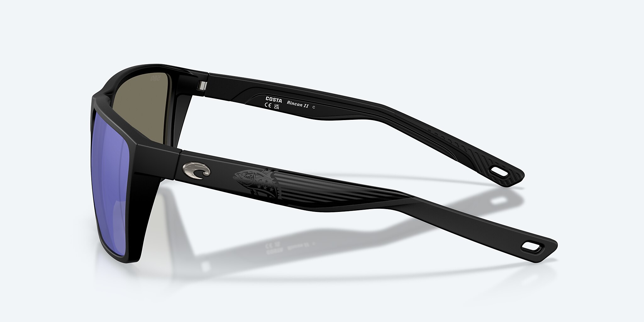 Lunettes de soleil Costa Rincon II XL (64-11) avec Effet miroir Bleu verre et Drapeau thon 250e anniversaire des Amériques monture Image 5 de 10