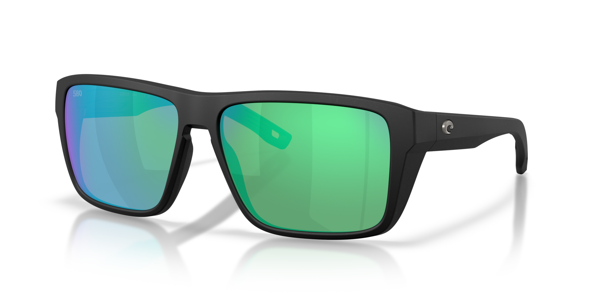 Costa Del Mar Hybrid Tavi Men's Netplus Black Frame Green Mirror 580G Polarized Lens Sunglasses 06S9143-91430361