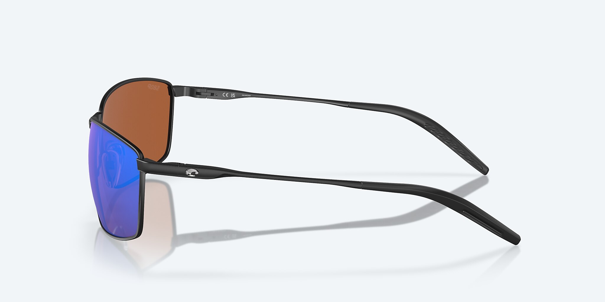 Sunglasses Costa Turret L (63-15) with Green Mirror lens and Matte Black frame Image 3 of 7