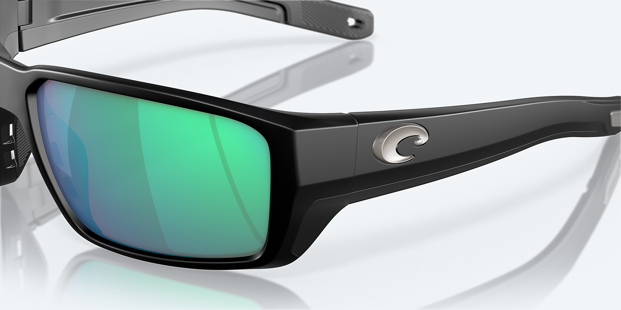 Sunglasses Costa Fantail PRO L (60-15) with Green Mirror lens and Matte Black frame Image 6 of 8