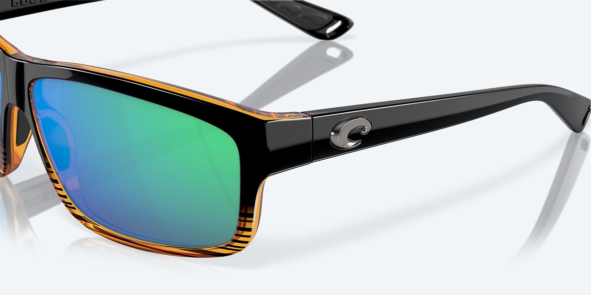 Lunettes de soleil Costa Cut L (60-10) avec Effet miroir Vert verre et Dégradé noix de coco monture Image 6 de 7