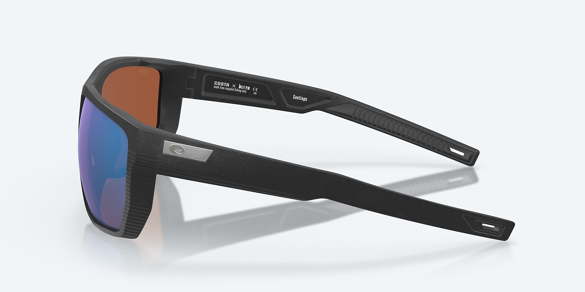 Sunglasses Costa Santiago L (63-16) with Green Mirror lens and Net Black frame Image 3 of 7