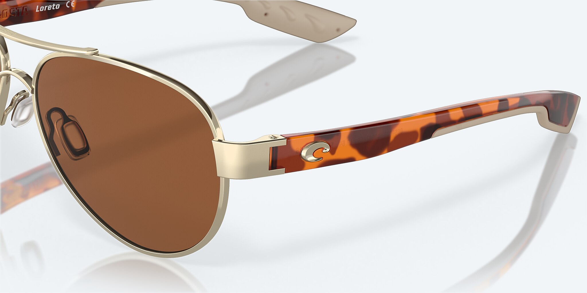 Lunettes de soleil Costa Loreto M (56-14) avec Cuivre verre et Or rose monture Image 6 de 8