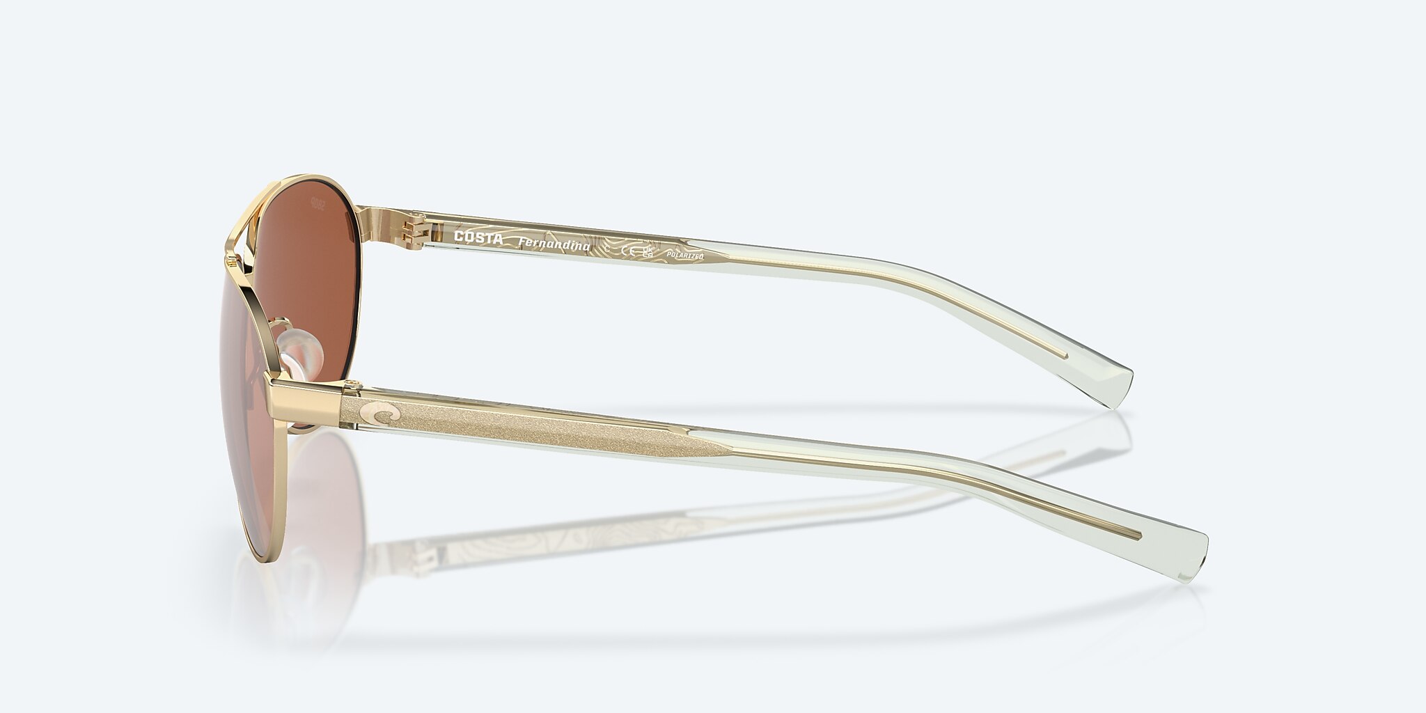 Sunglasses Costa Fernandina S (57-15) with Copper Silver Mirror lens and Shiny Gold frame Image 3 of 7