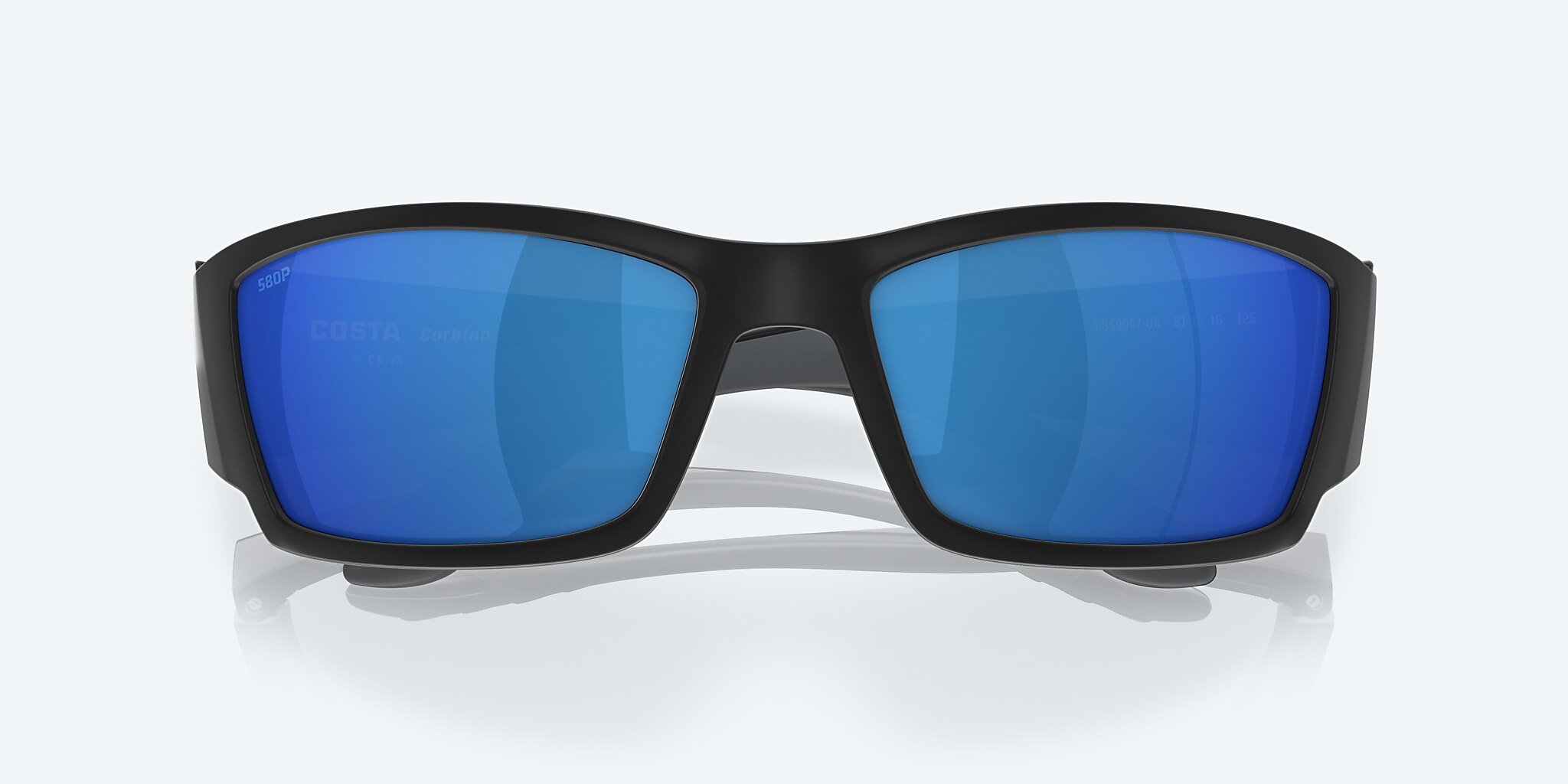Sunglasses Costa Corbina L (61-18) with Blue Mirror lens and Matte Black frame Image 5 of 7