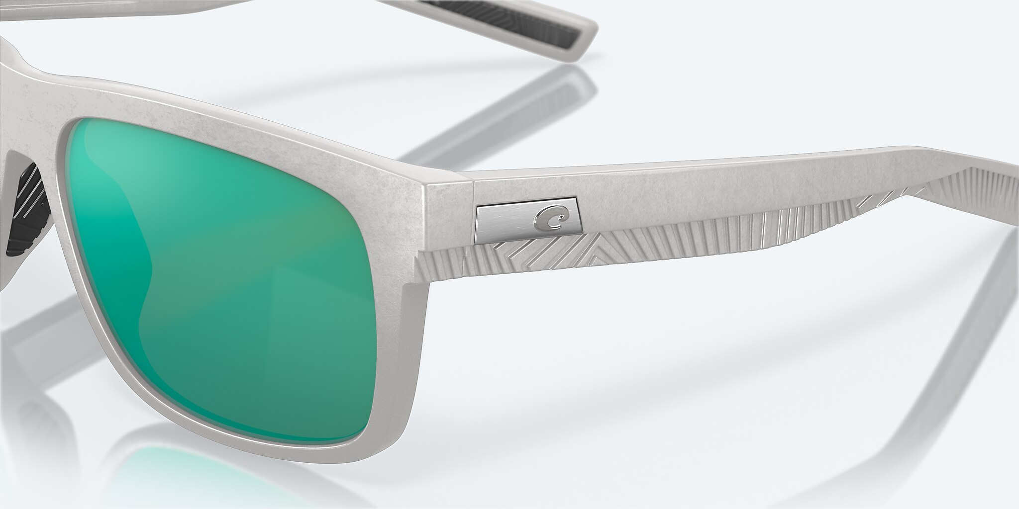 Sunglasses Costa Baffin L (58-16) with Green Mirror lens and Light Gray frame Image 6 of 7