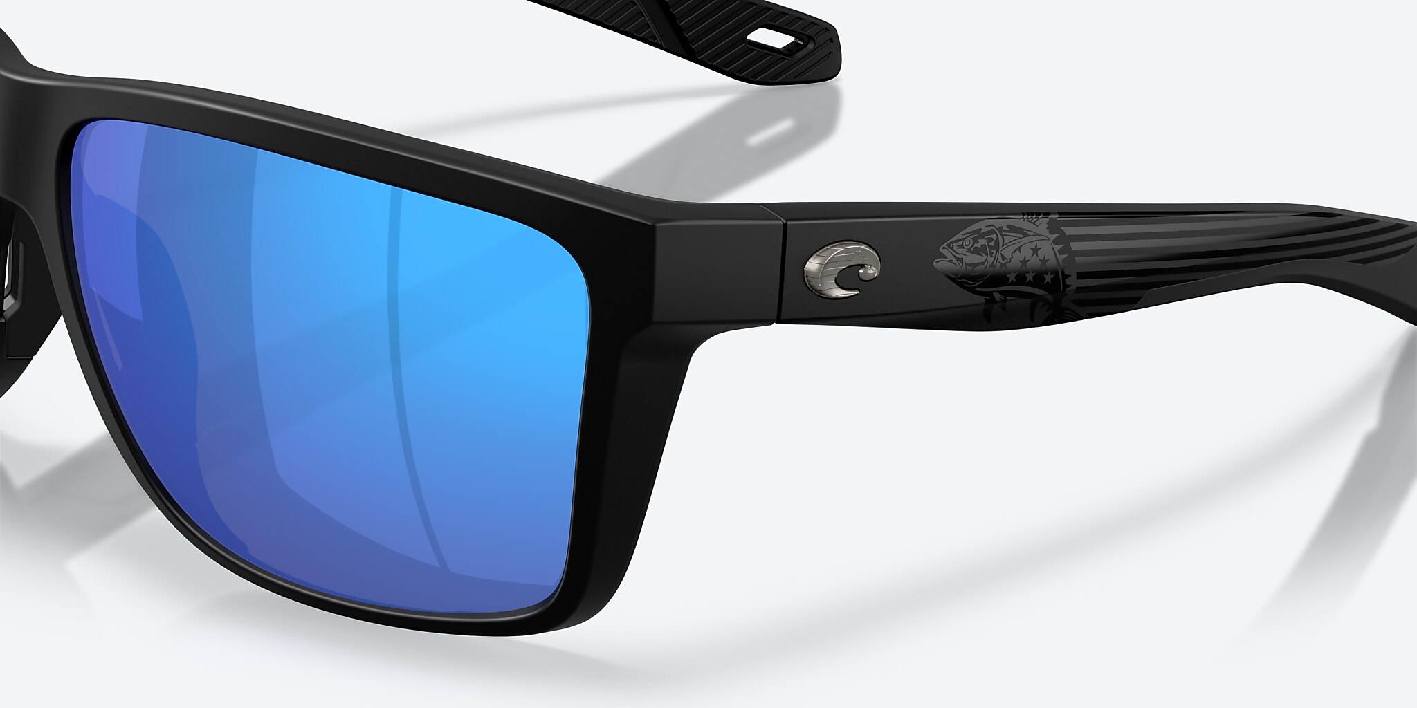 Sunglasses Costa Broadbill II XL XXL (62-15) with Blue Mirror lens and Americas 250th Tuna Flag frame Image 8 of 10