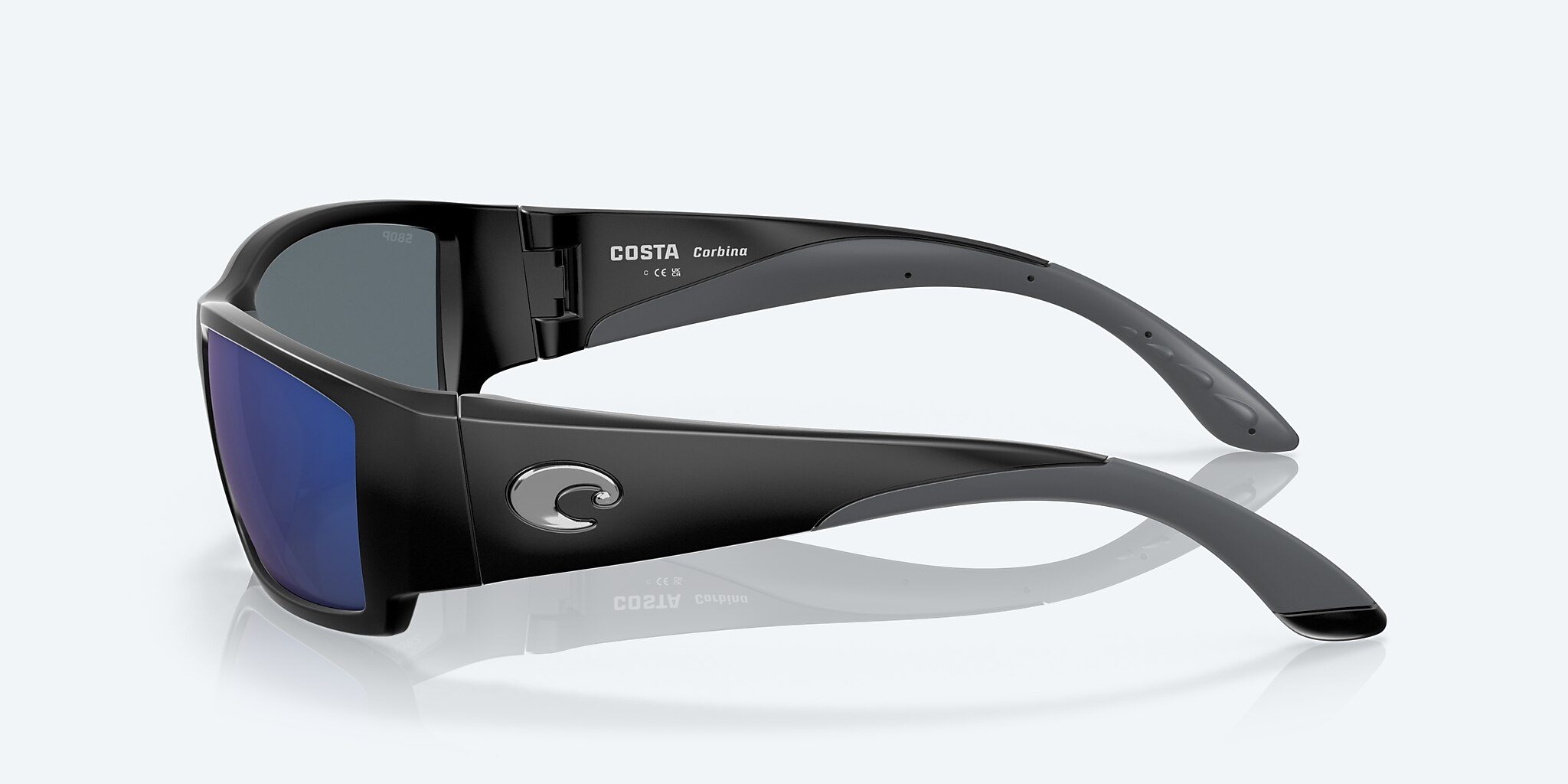 Sunglasses Costa Corbina L (61-18) with Blue Mirror lens and Matte Black frame Image 3 of 7