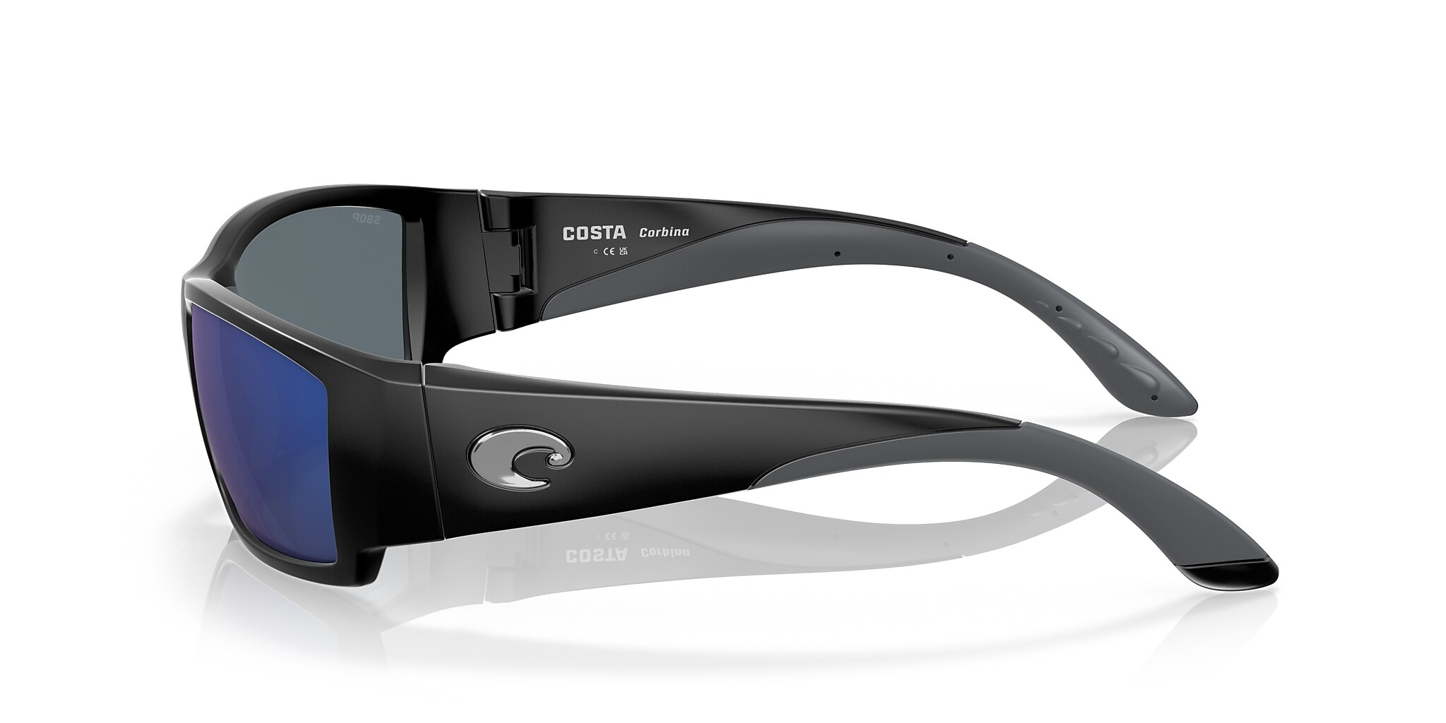 Costa Corbina L (61-18) with Blue Mirror lenses and Matte Black